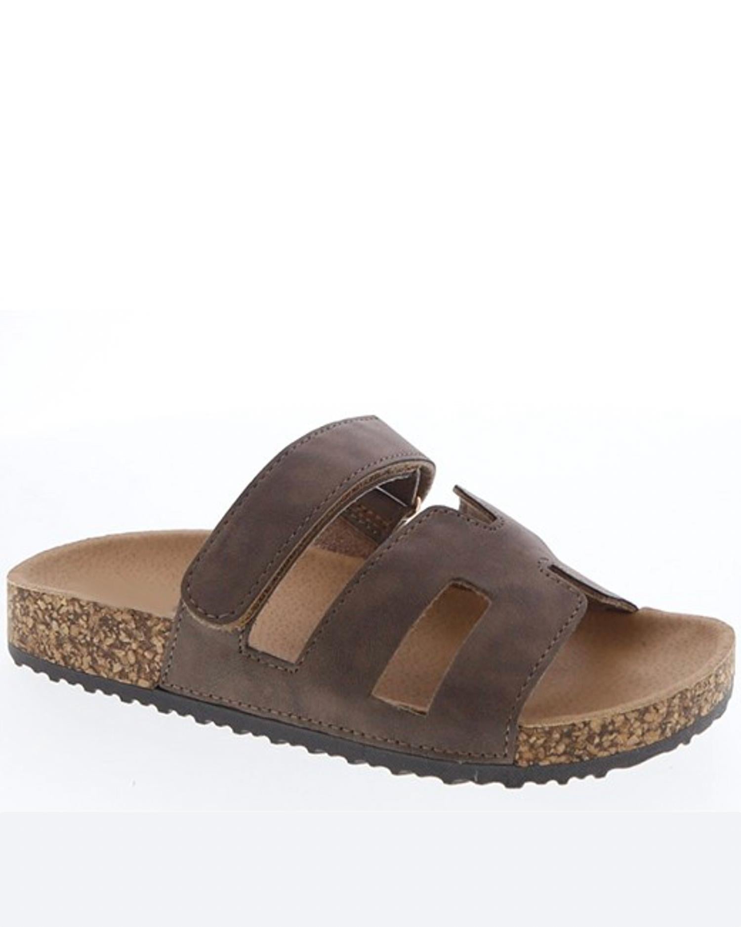 023c4152-9634-4c41-a9dd-9cf44e0c22f5-upscale_15k-1500x1500-1 La Shoe King - Unisex Faith Strappy Slides - Image 1