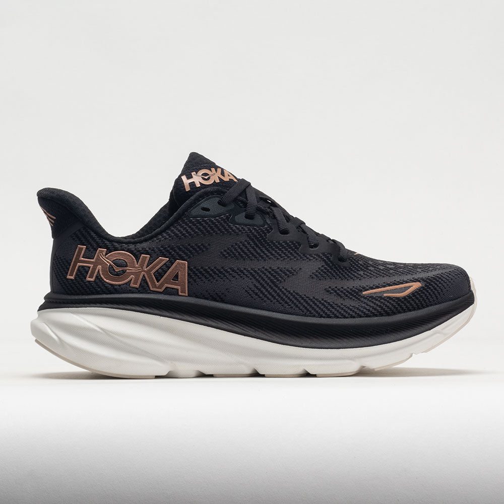 040076_3 HOKA Clifton 9 Womens Black/Rose Gold - Image 1