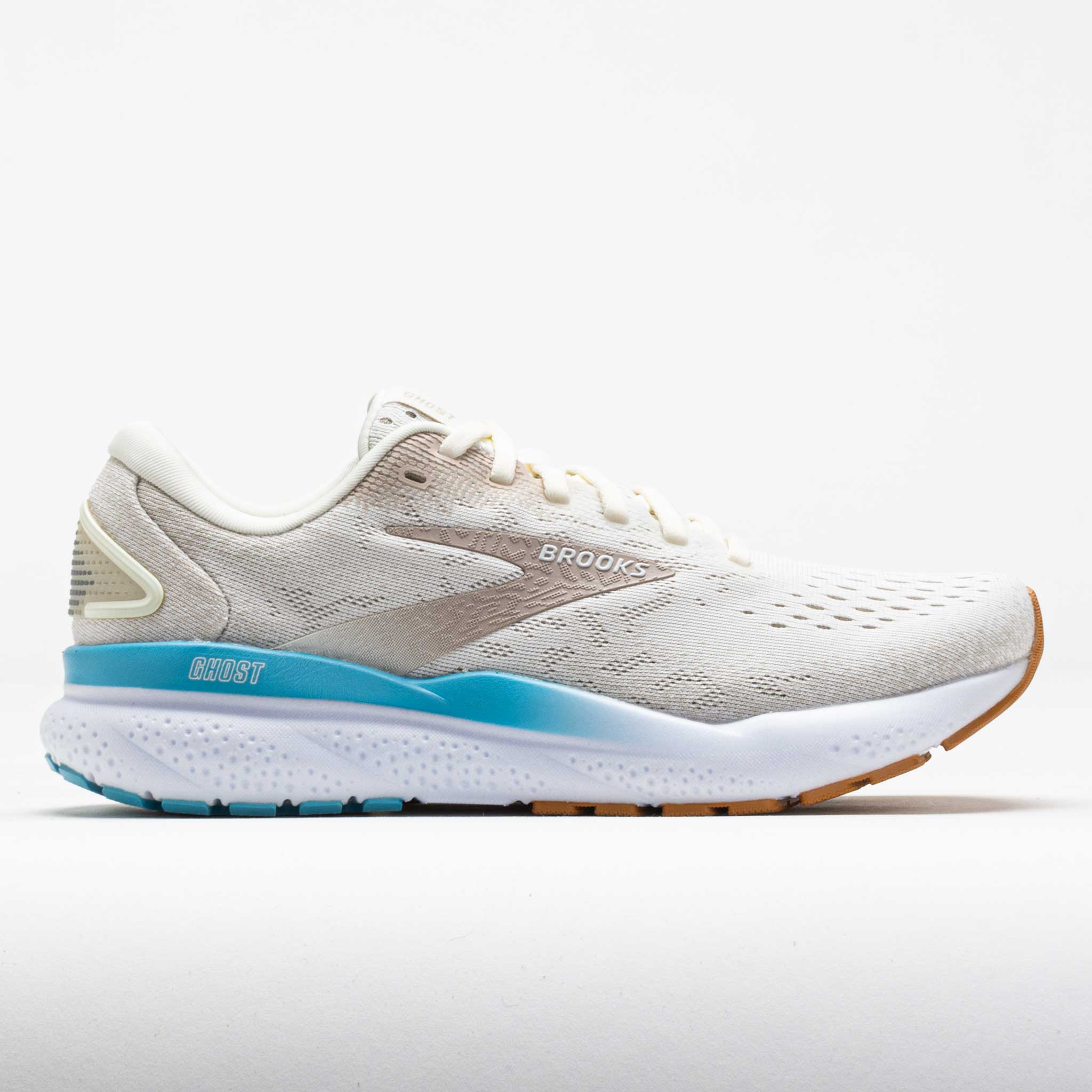 041390_3 Brooks Ghost 16 Womens Coconut/Chateau Grey/Blue - Image 1