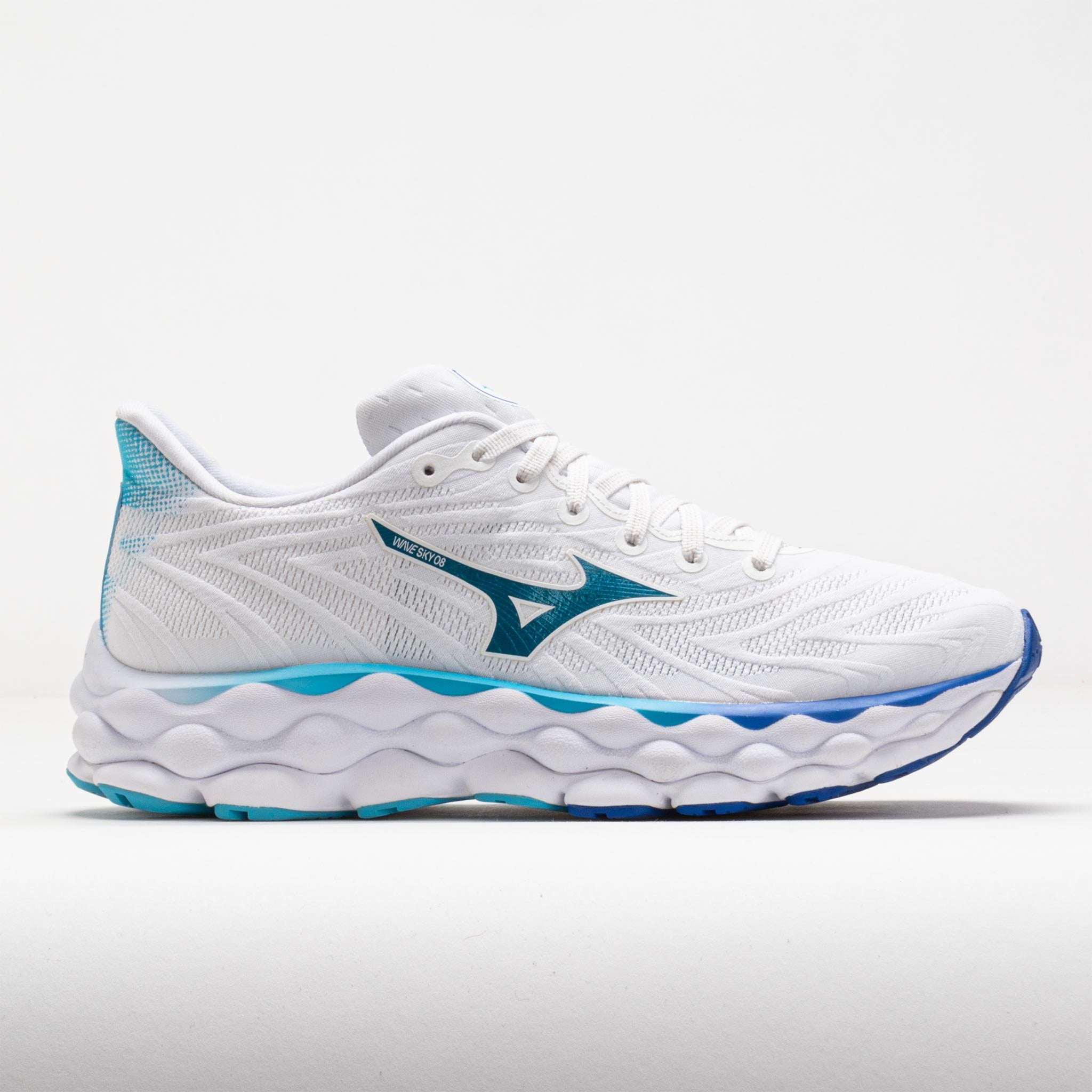 041649_3 Mizuno Wave Sky 8 Womens White/Mercury Blue - Image 1