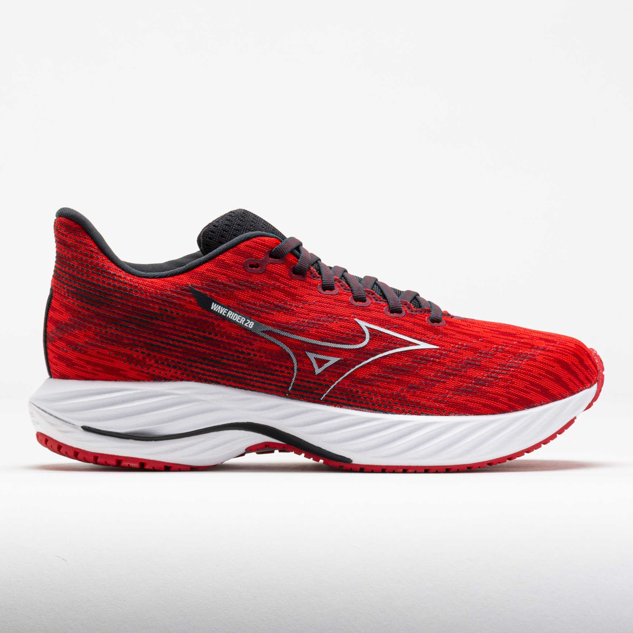 041657_3 Mizuno Wave Rider 28 Mens High Risk Red/White - Image 1