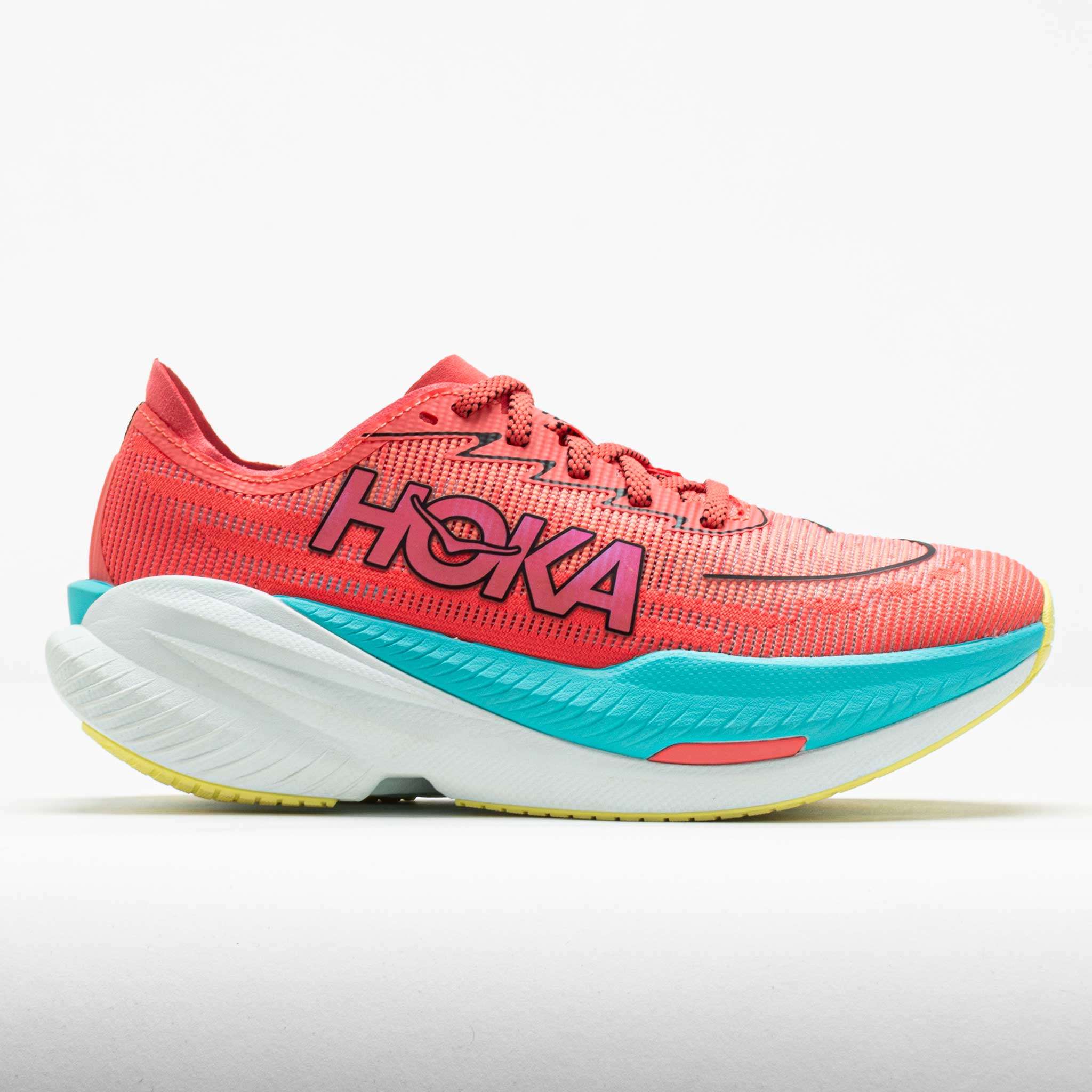 042158_3 HOKA Mach X 2 Womens Grapefruit/Electric Coral - Image 1