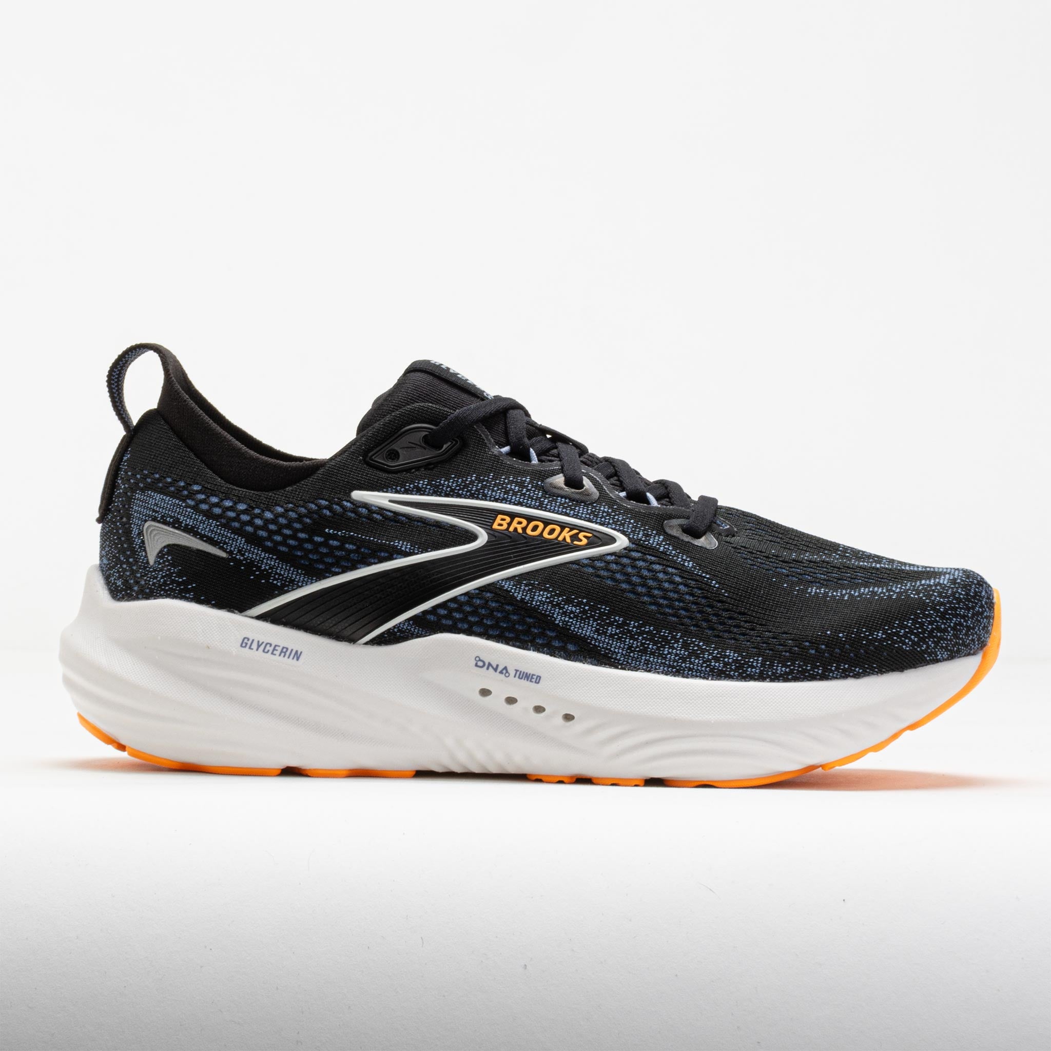 042438_3 Brooks Glycerin 22 Mens Black/Country Blue/Orange Pop - Image 1