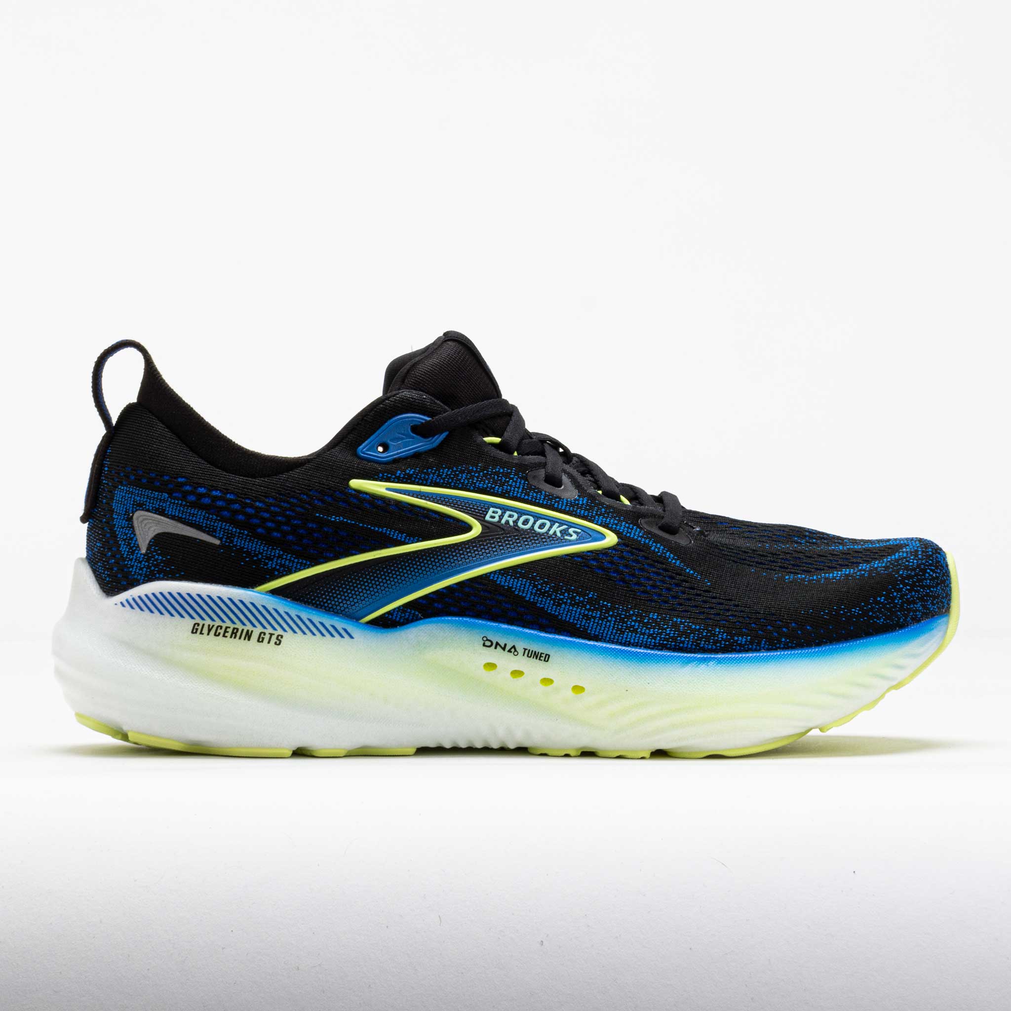 042458_3 Brooks Glycerin GTS 22 Mens Black/Cobalt/Neo Yellow - Image 1