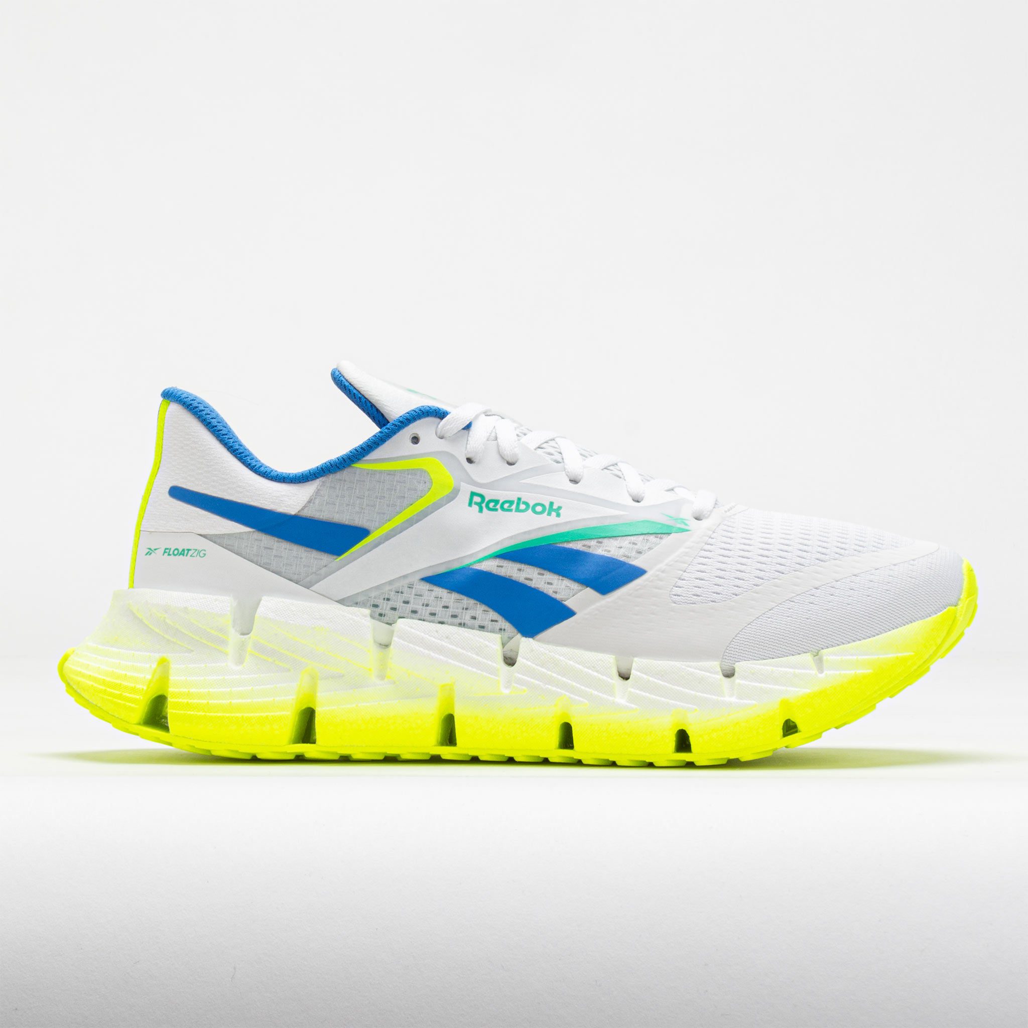 042821_3 Reebok FloatZig 1 Mens White/Digital Lime/Kinetic Blue - Image 1