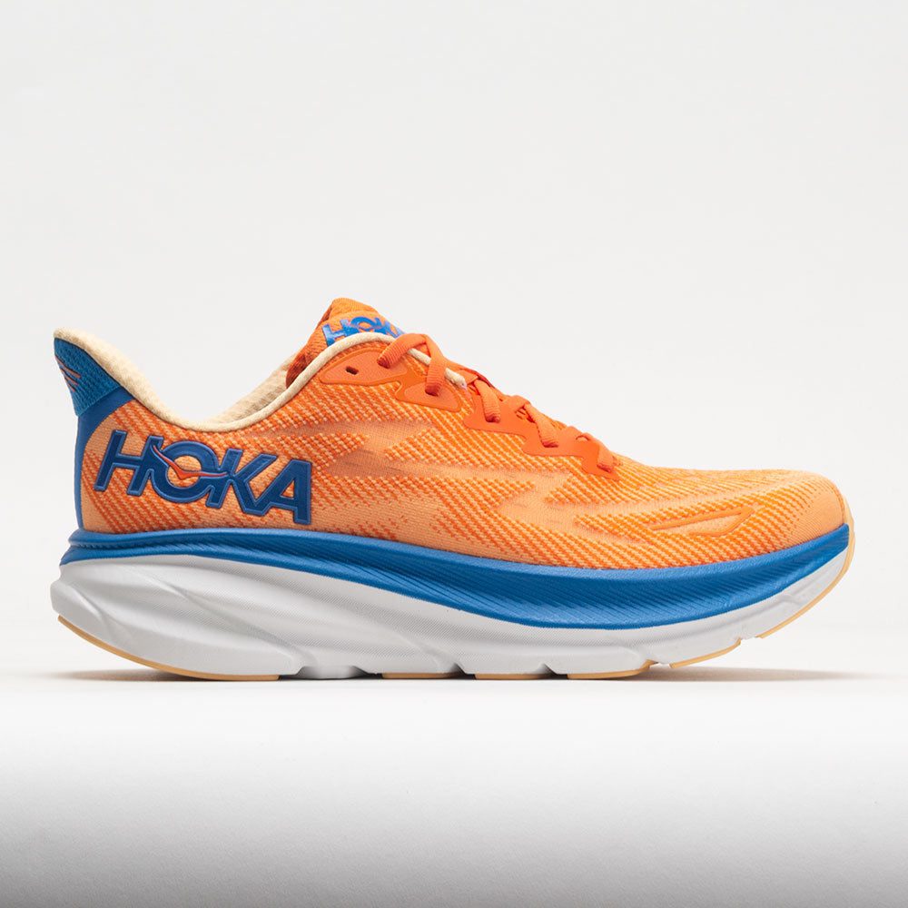 049211_3 HOKA Clifton 9 Mens Vibrant Orange/Impala - Image 1