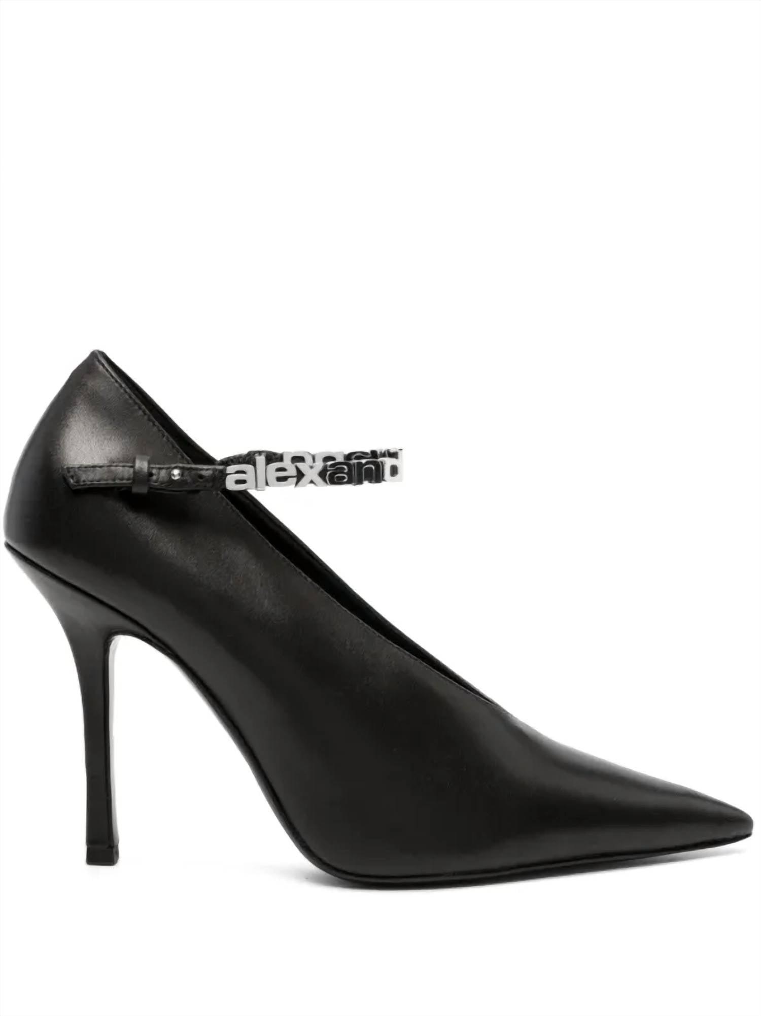 0d50ed2a-faf0-47bd-a6ea-35ab3eb85615-upscale_15k-1500x1500-70 Alexander Wang - Women's Delphine 105mm Logo Lettering Pumps - Image 1