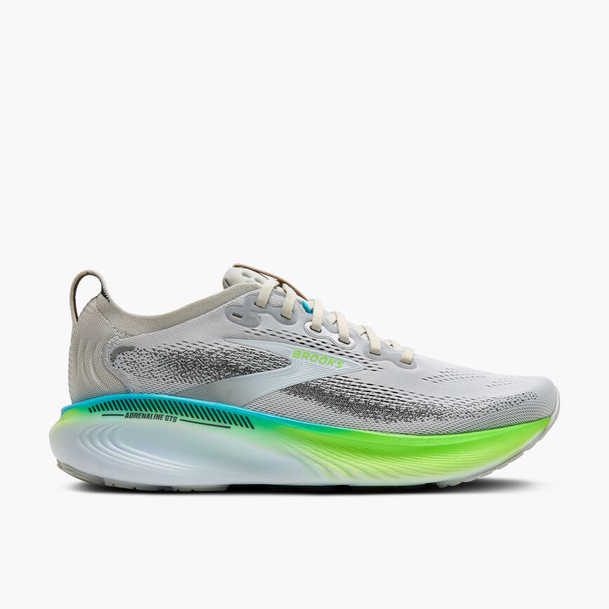 110454-033-l-adrenaline-gts-25-mens-dynamic-cushion-road-running-shoe Men's Adrenaline GTS 25 (033 - Oyster/Green Gecko/Blue) - Image 1