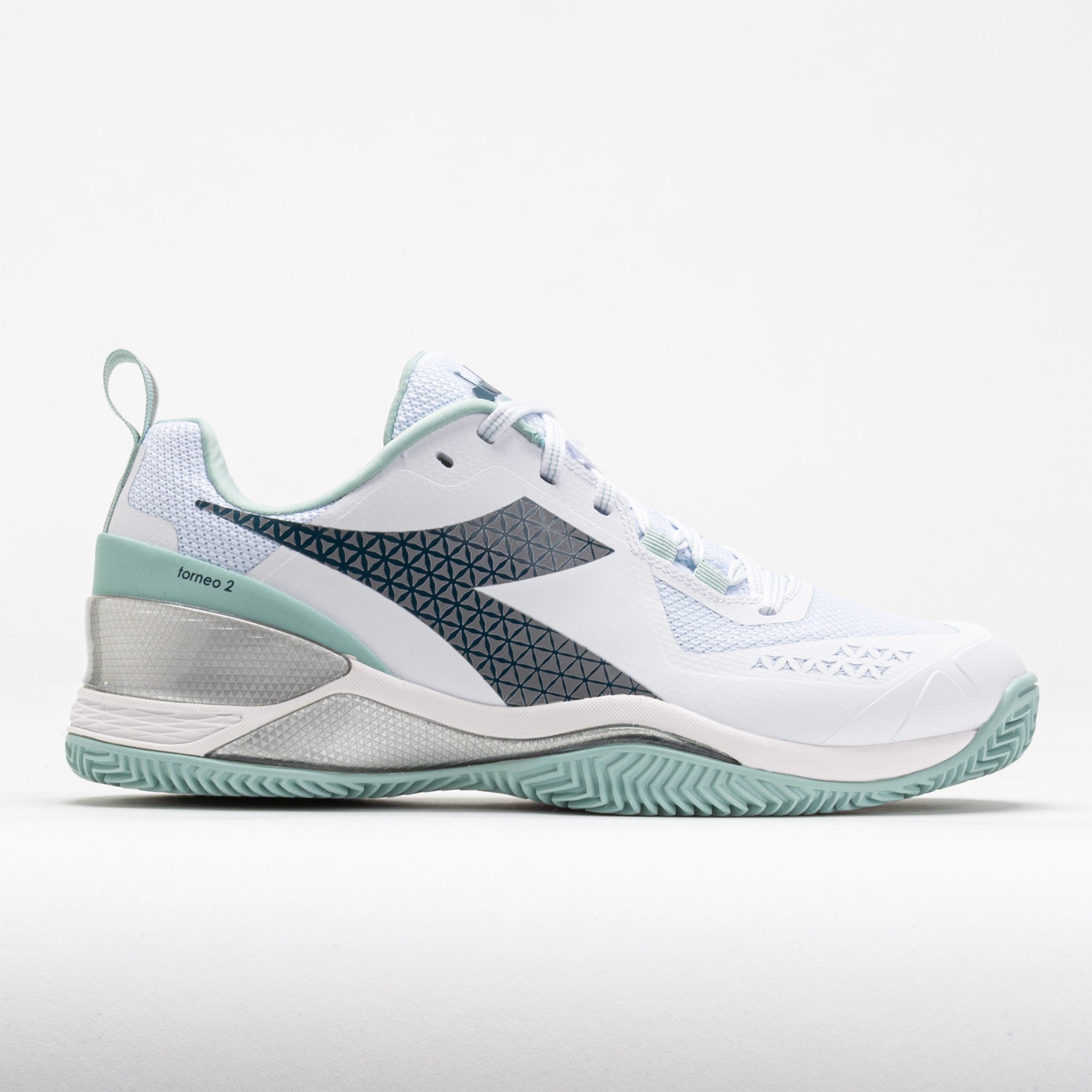 117716_3 Diadora Blushield Torneo 2 Clay Womens White/Legion Blue/Surf Spray - Image 1