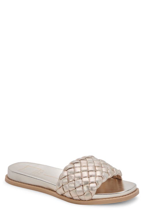 18b3b889-20e3-41df-8624-6cca532a1de4_0c2fcfd0-aec2-4bd1-9ba1-86658bb329d4 Dolce Vita Grazie Braided Slide Sandal - Light Gold Metallic - Image 1