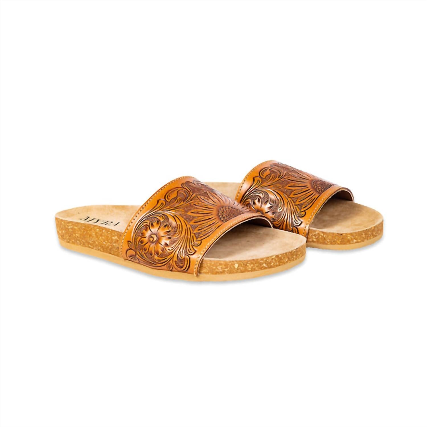 1fa595d4-6589-4245-9183-23f82da0cc76-upscale_15k-1500x1500-70 Myra - Women's Dottie Hand Tooled Sandals - Image 1