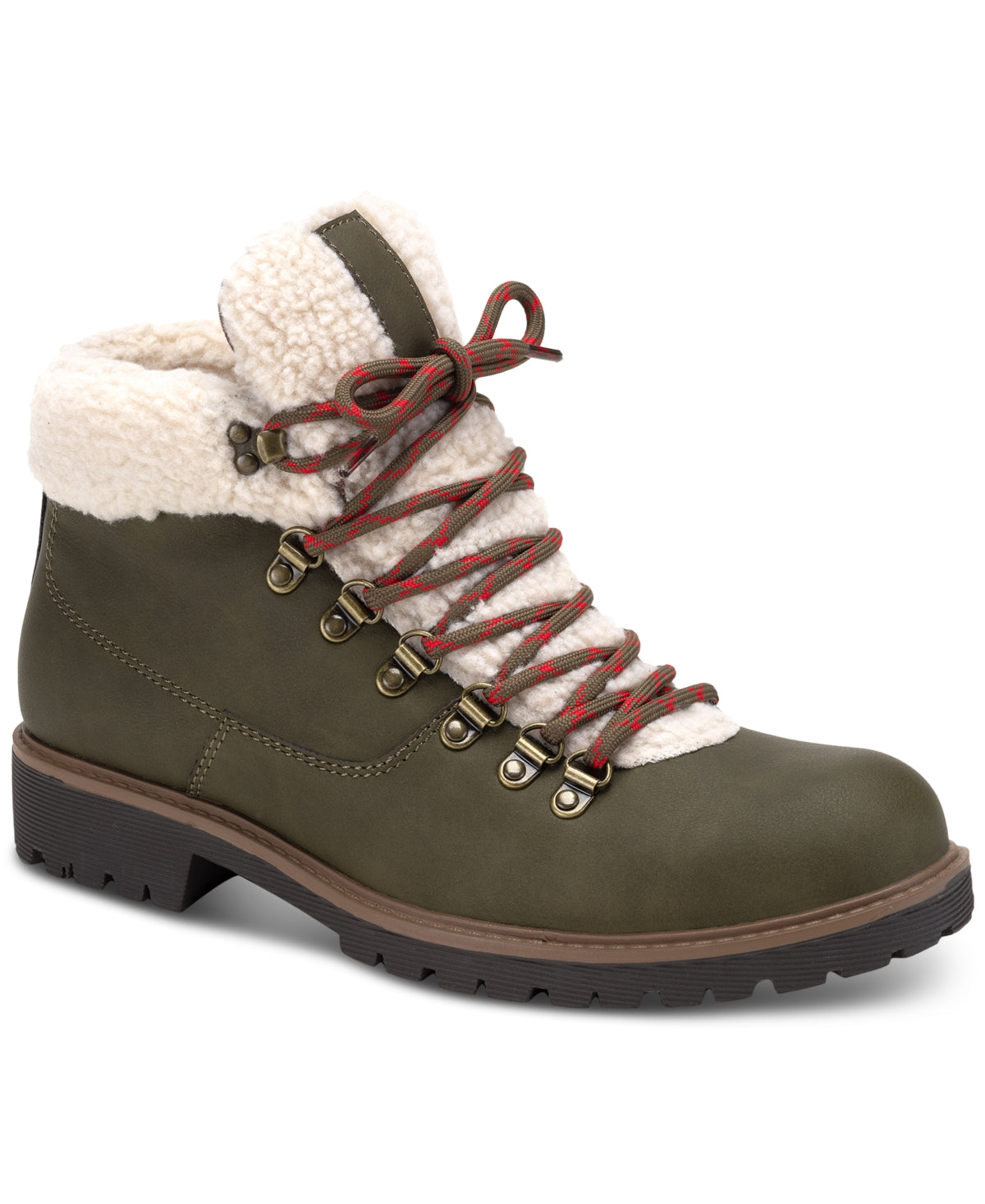 22207842_fpx_3cfcbdfe-e4af-4a1b-8056-a365575f9fca Mens Glenn Faux Leather Fleece Trimmed Lace Up Boots - Image 1