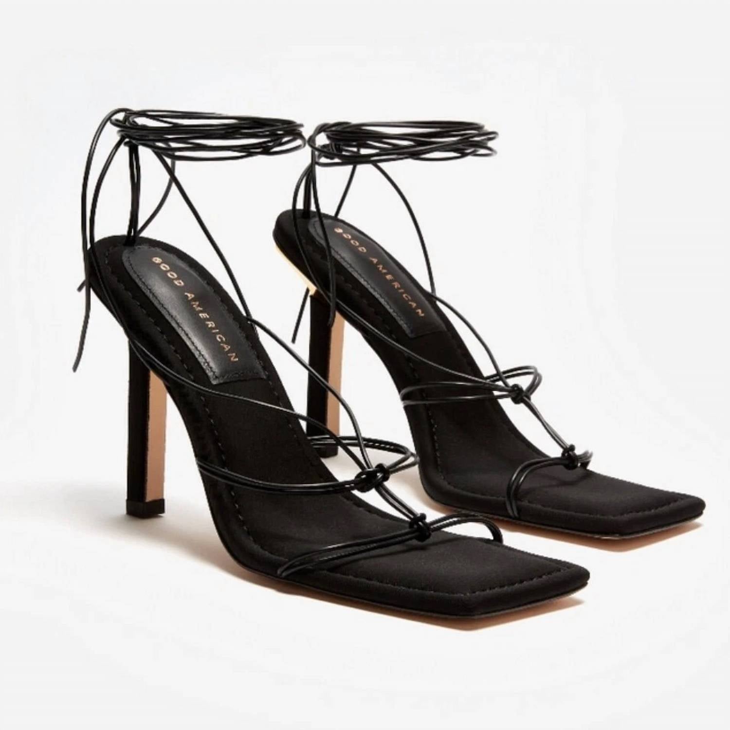 2d6b455a-b1d3-4e70-943f-ef81d80cc30e-upscale_15k-1500x1500-70 Good American - Women's Caged Square Toe Strappy Neoprene Heels - Image 1