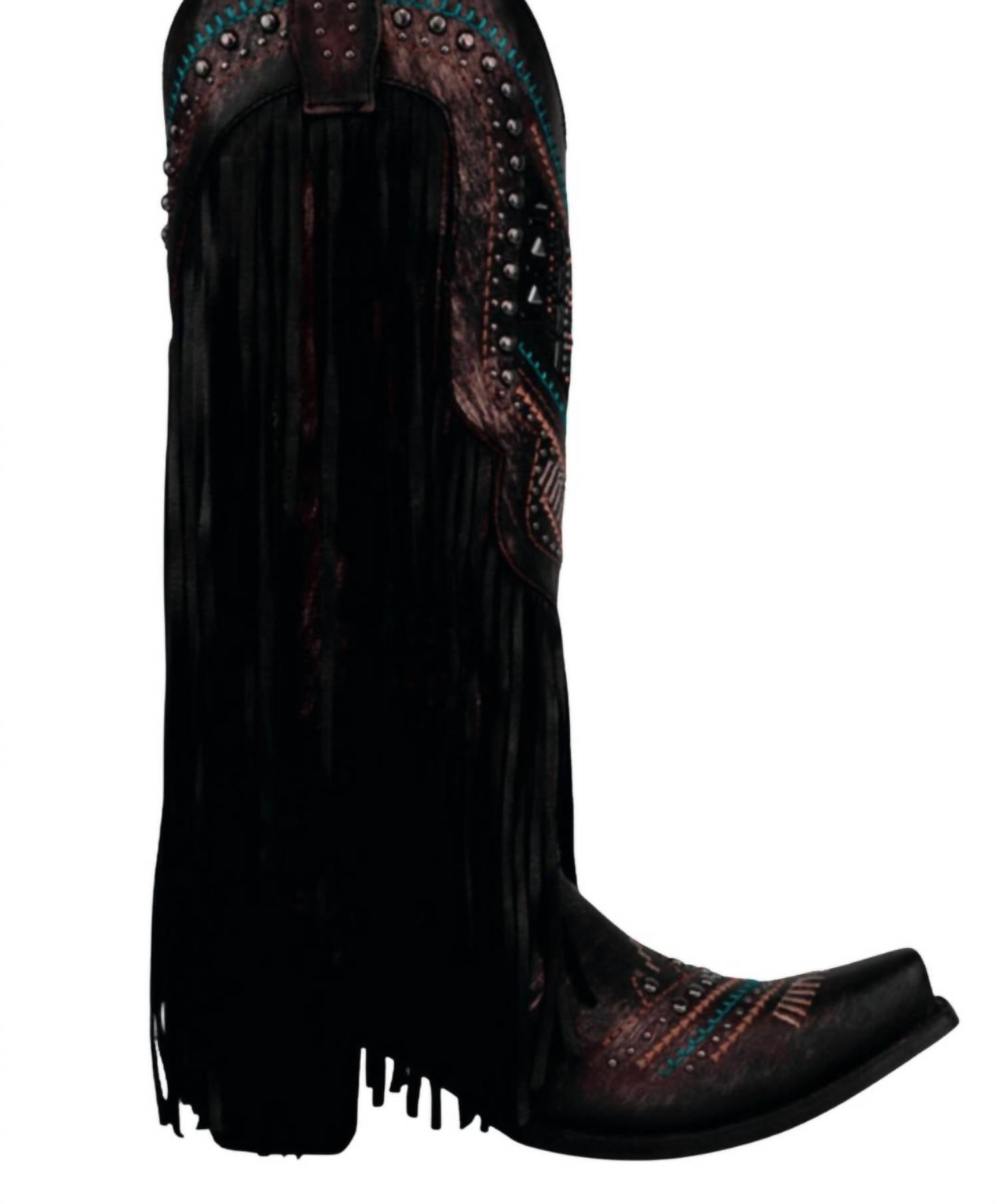 3418074d-2e79-45a5-a87f-5e88227dc7d6-upscale_15k-1500x1500-70 Corral - Women's Crystals Lamb Fringe Boot - Image 1