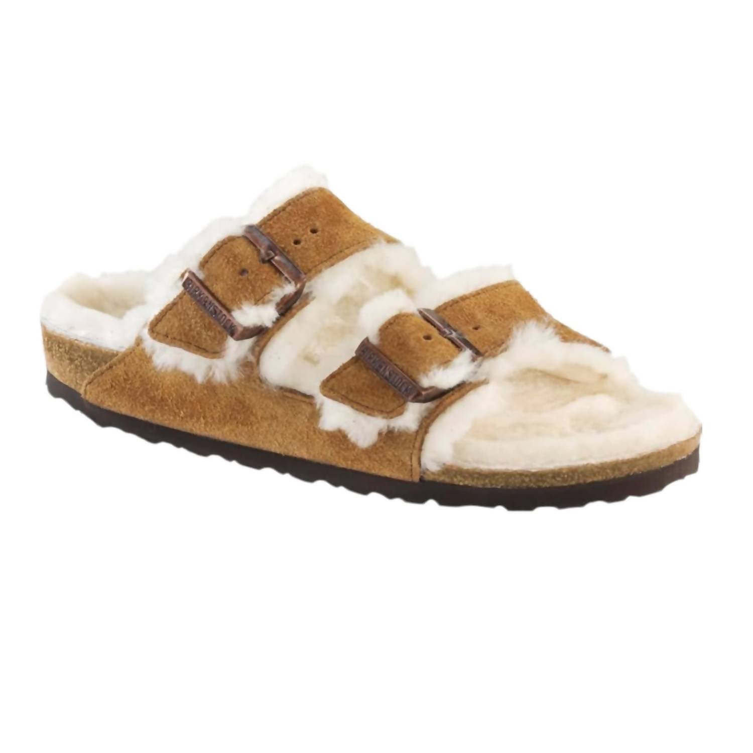 3c088a6a-7ddb-4e10-87e5-176339f6ccd9-upscale_15k-1500x1500-70 Birkenstock - Women's Arizona Shearling Mink Sandals - Image 1