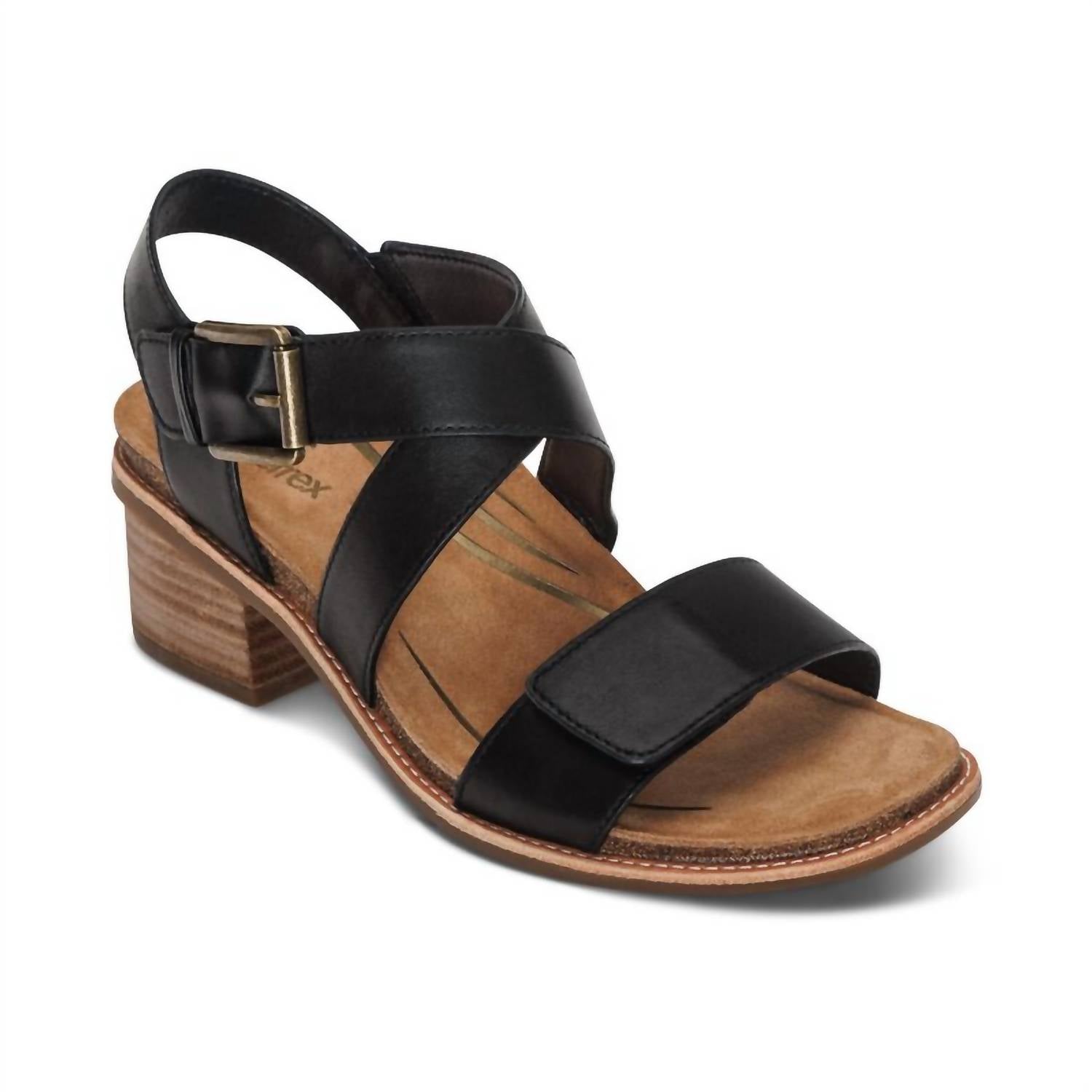 40821627-04f4-4411-ac05-d1ea4aa171ca-upscale_15k-1500x1500-70 Aetrex - Women's Kristin Adjustable Cross Strap Low Heel Sandals - Image 1