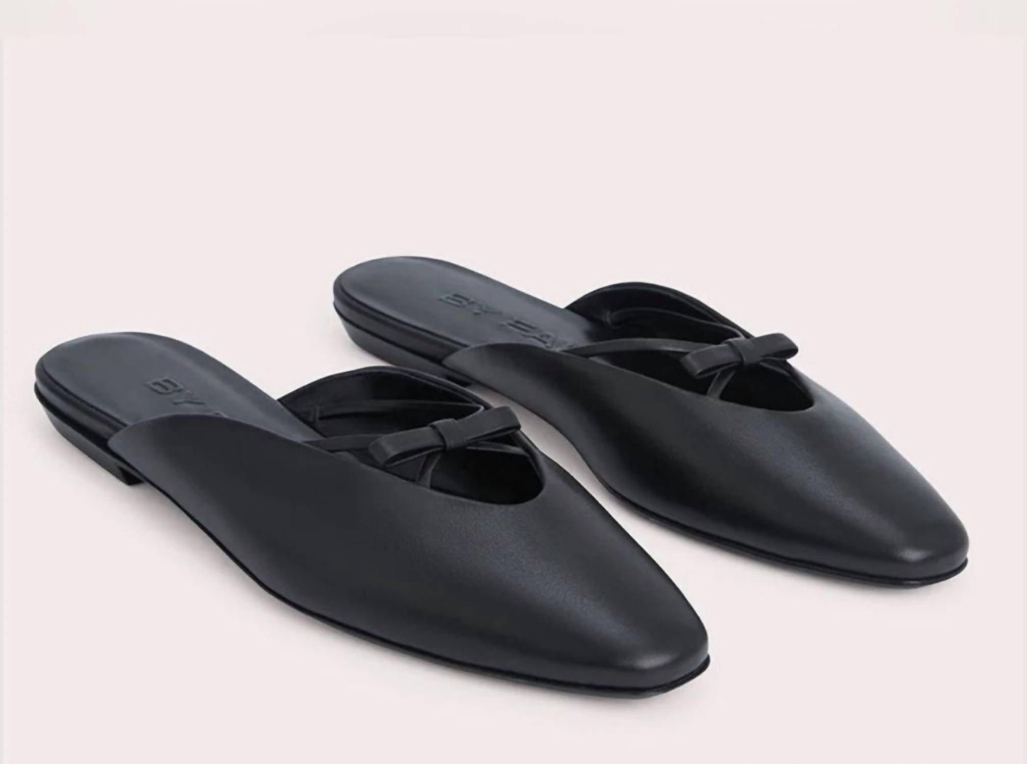 45bbb8aa-66e7-4529-90d9-101c839d9217-upscale_15k-1500x1500-70 By Far - Women's Finn Leather Bow Ballerina Mules - Image 1