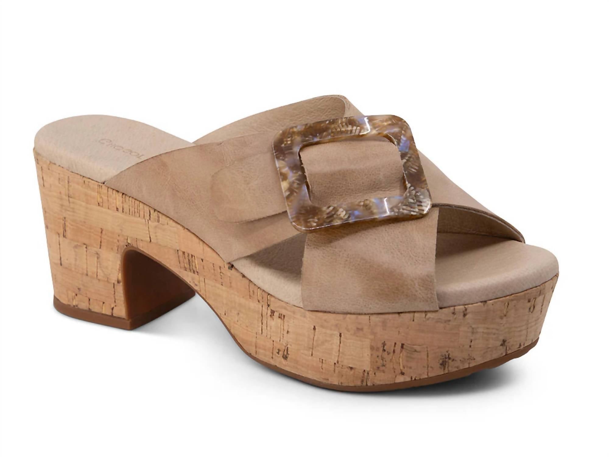 5324f154-0b21-4063-aeda-edd1e4456ea6-upscale_15k-1500x1500-70 Chocolat Blu - Women's Grita Cross Strap Cork Heel Sandal - Image 1