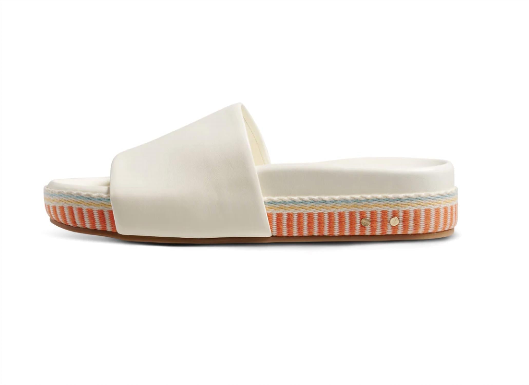 58041f7f-e0ed-409c-9221-15068ed068fb-upscale_15k-1500x1500-1 Beek - Women's Pelican Textile Leather Platform Sandal - Image 1