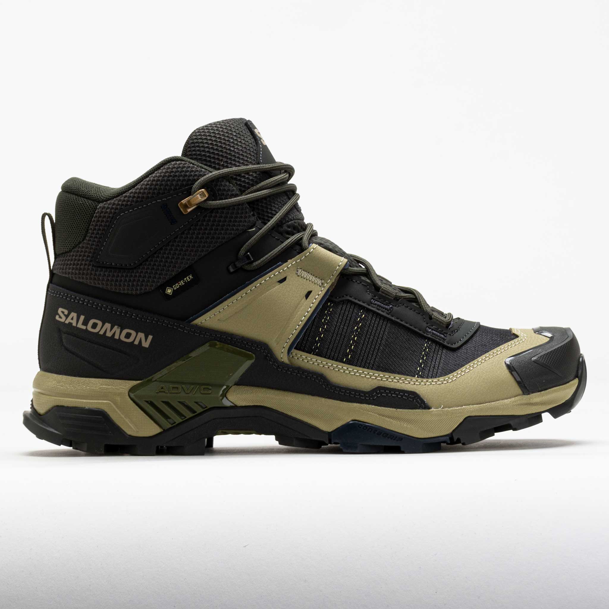 631654_3 Salomon X Ultra 5 Mid GTX Mens Peat/Gray Green/Blue Nights - Image 1