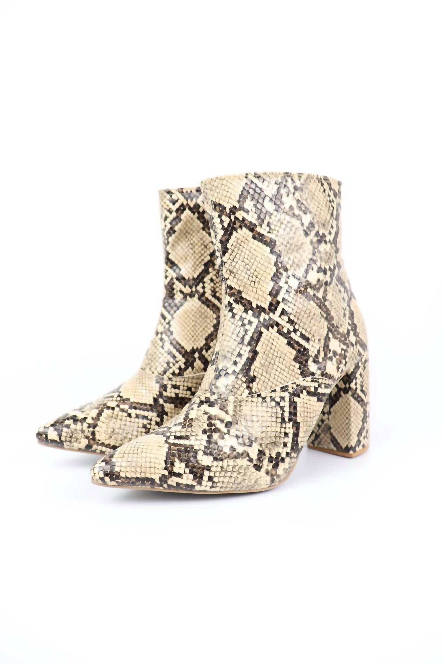 677f044c-2fbd-4dad-8239-c59da8501ca7-upscale_15k-1500x1500-70 Everglades - Women's Snakeskin Chic Block Heel Ankle Boots - Image 1