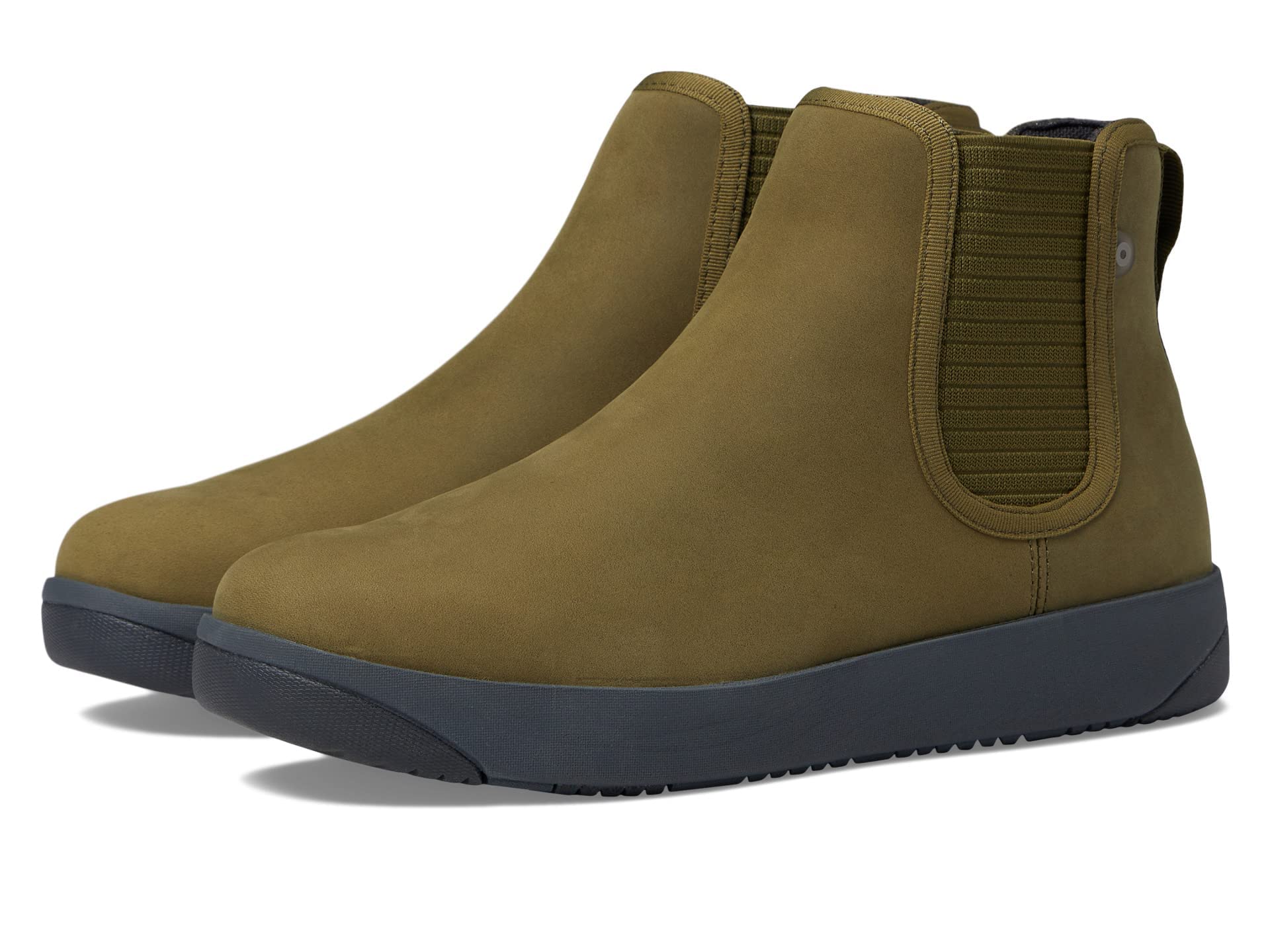 71j9gCJzrYL BOGS Kicker Chelsea Leather Boots Olive - Image 1