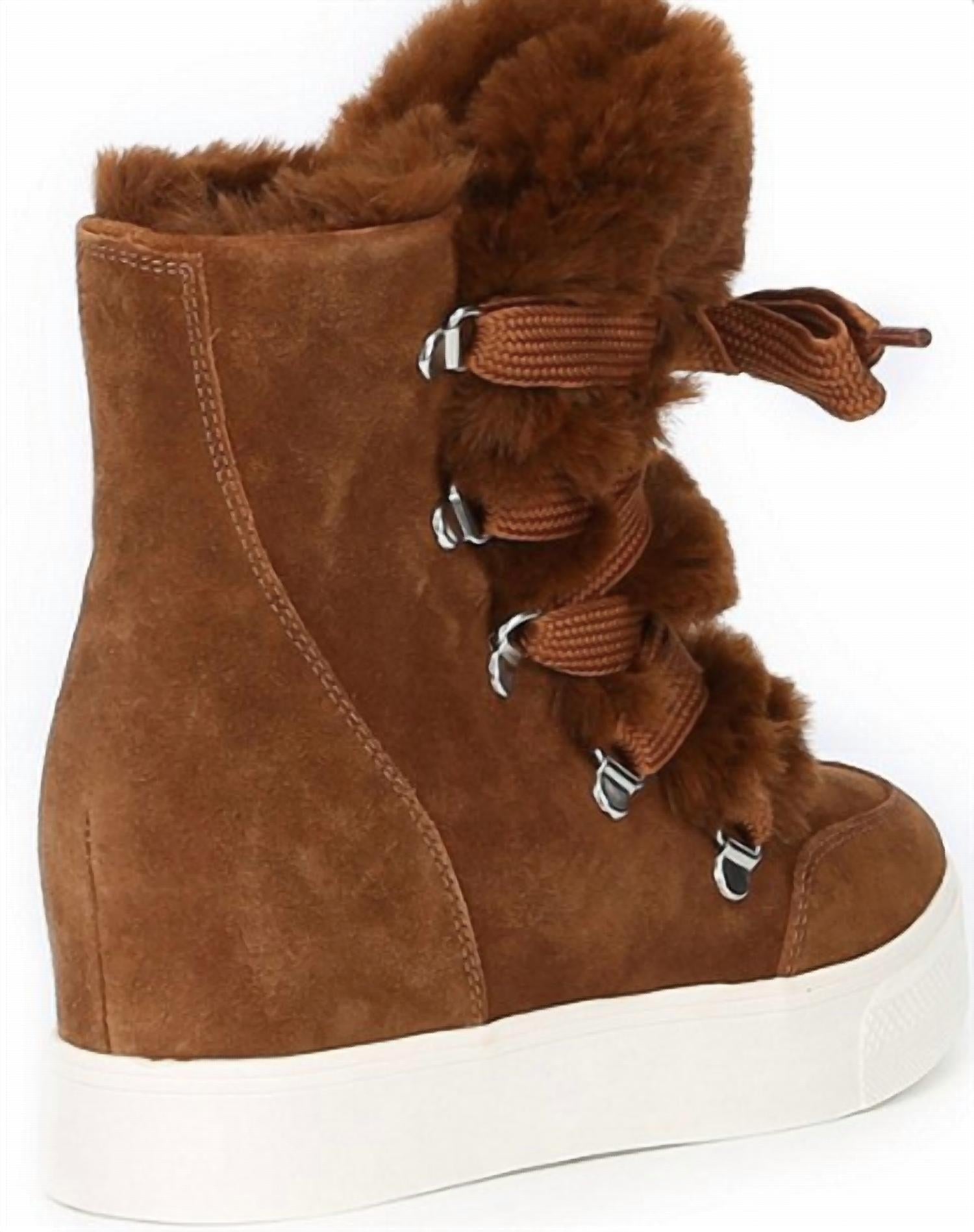79401d11-f398-4202-9e5b-2aa853a19333-upscale_15k-1500x1500-1 Steve Madden - Women's Suede Faux Fur Lined Wedge Lace Up Sneaker - Image 1