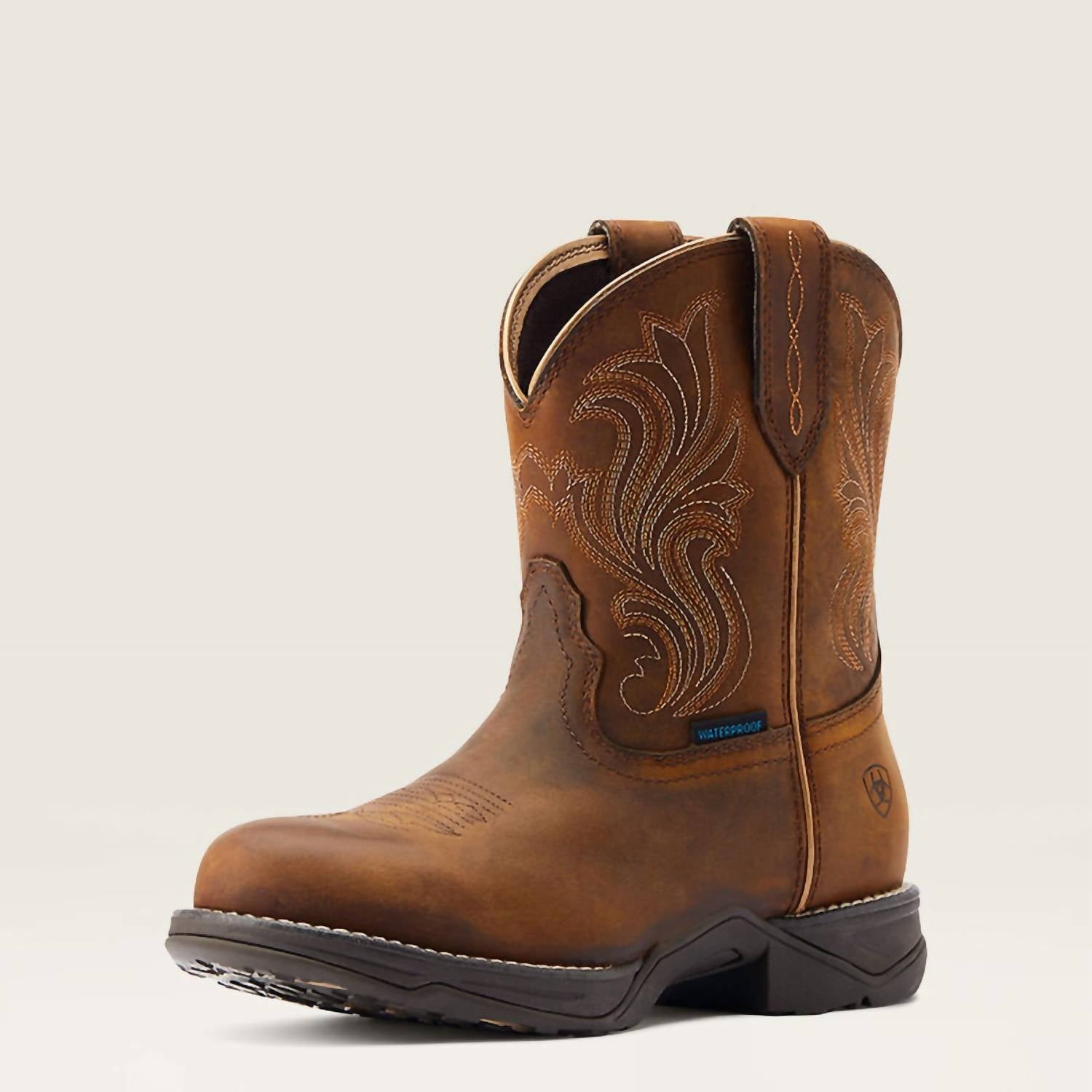 9f0e5dfb-b6f8-49a6-9769-9b61c43f9a2a-upscale_15k-1500x1500-70 Ariat - Women's Round Toe Shortie Waterproof Western Boot - Image 1