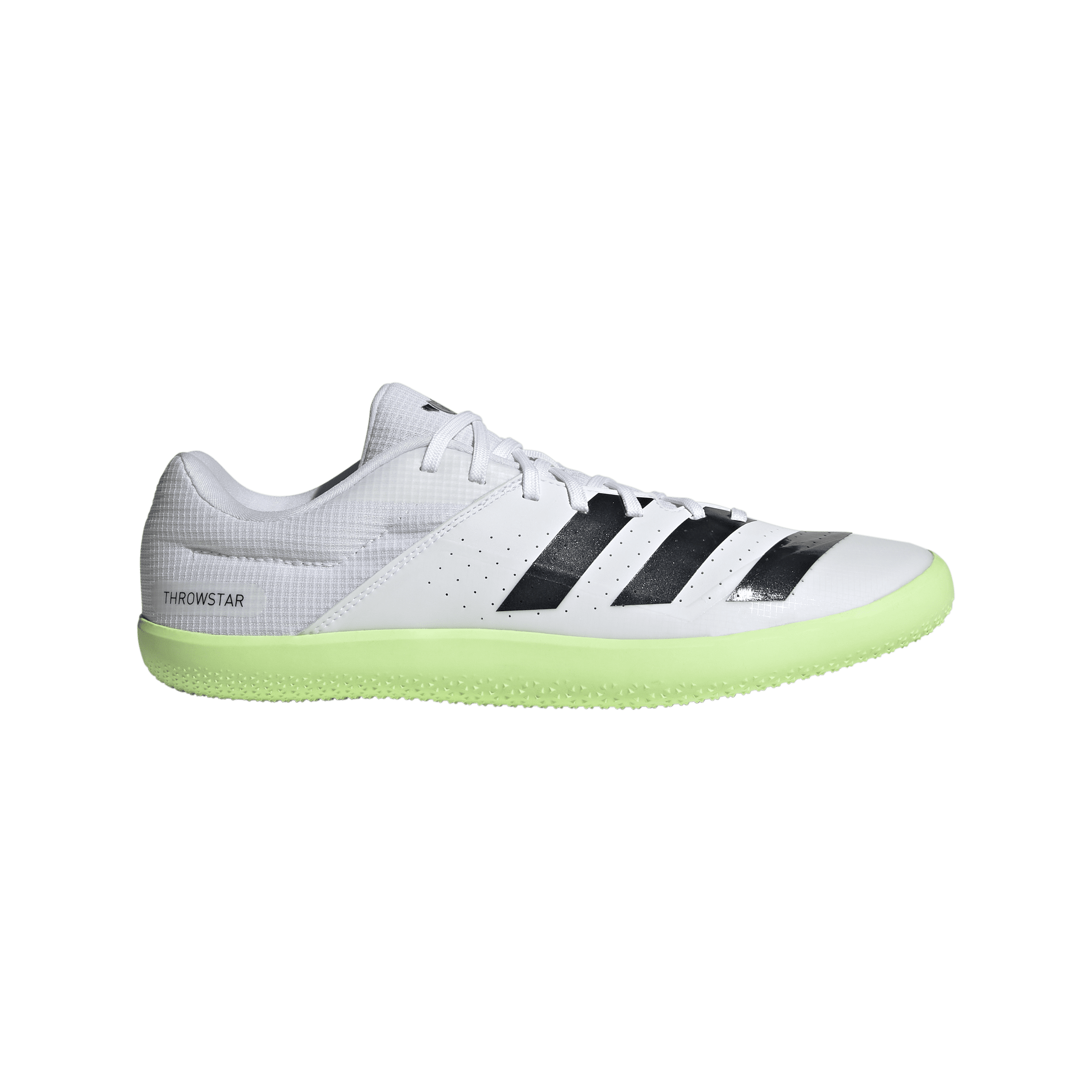 ID7229_1_FOOTWEAR_Photography_SideLateralCenterView_transparent Unisex Throwstar (Cloud White/Core Black/Green Spark) - Image 1