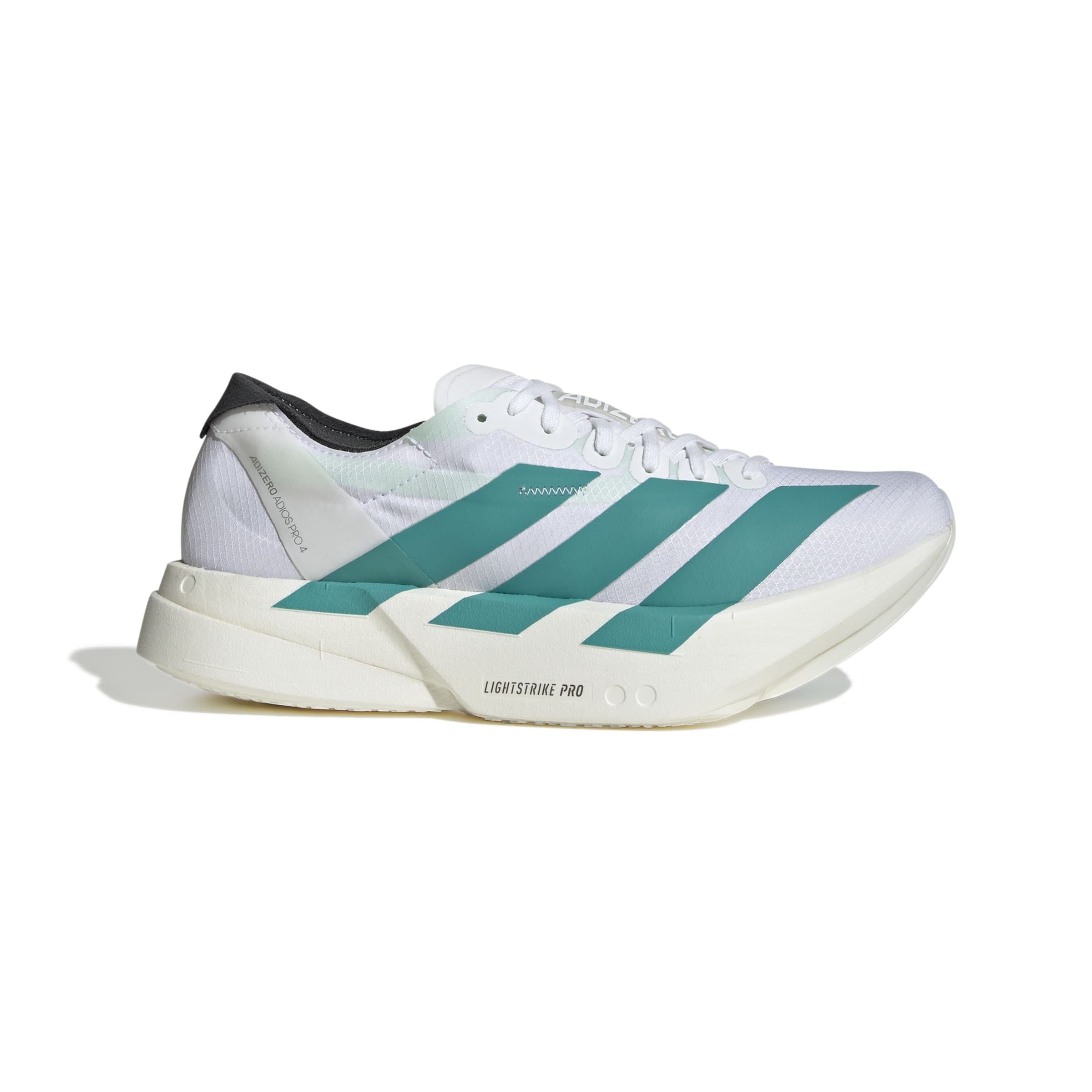 JR1247_1_FOOTWEAR_Photography_SideLateralCenterView_white Women's Adizero Adios Pro 4 (FTWWHT/PURTEA/CARBON) - Image 1