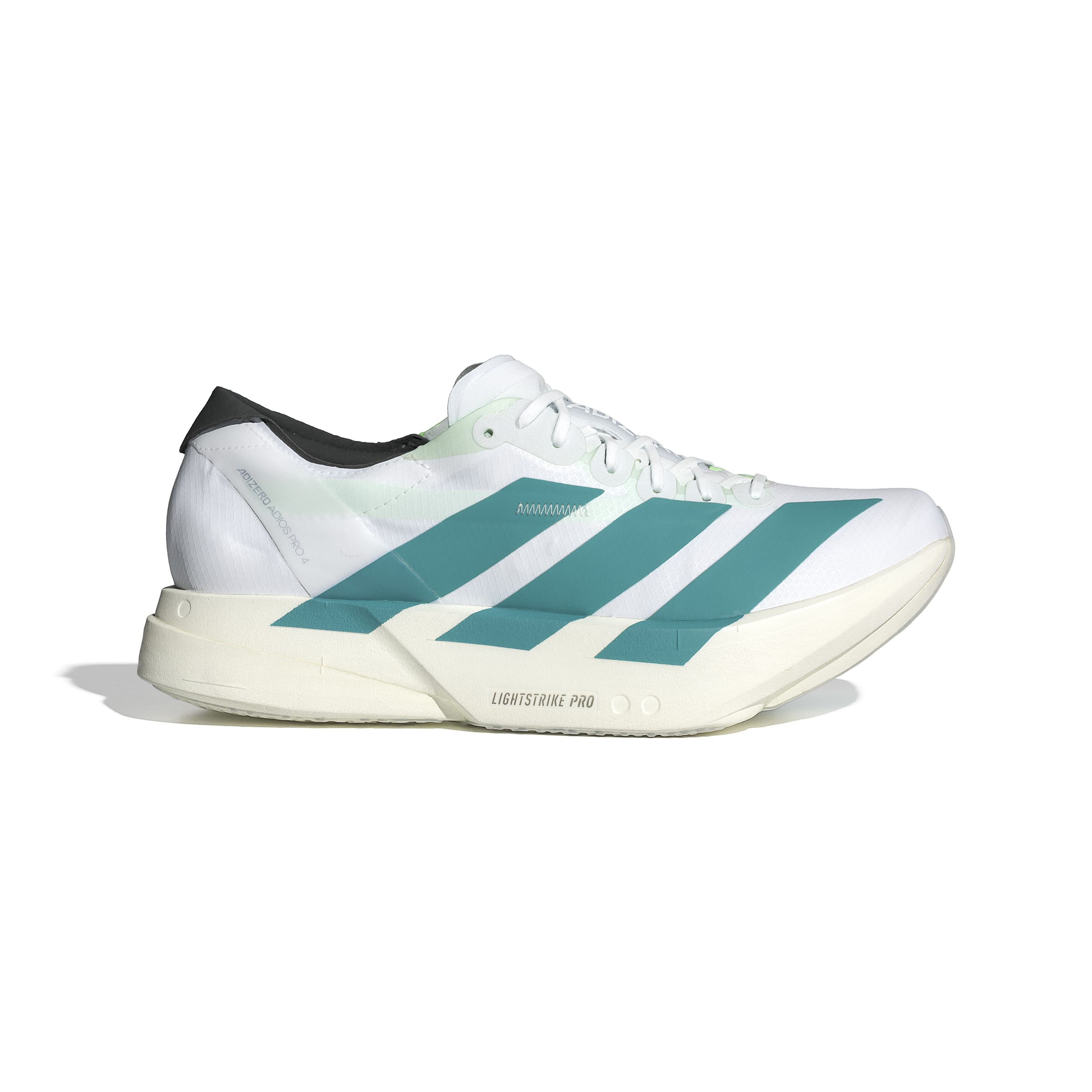 JR1267_1_FOOTWEAR_Photography_SideLateralCenterView_white Men's Adizero Adios Pro 4 (FTWWHT/PURTEA/CARBON) - Image 1