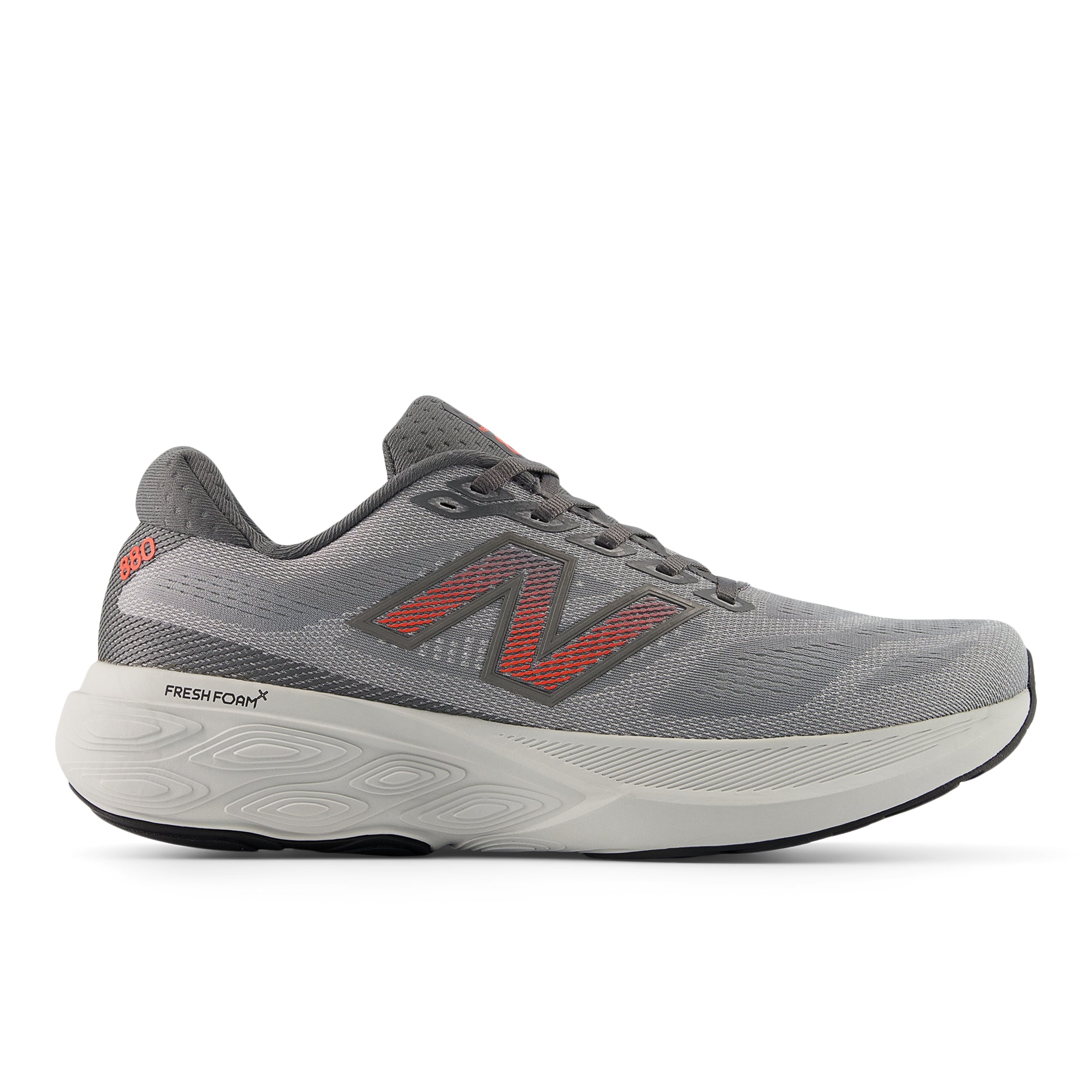 M880T15_2-1 Men's Fresh Foam X 880v15 (T - Slate Grey/Reflection/ Urgent Red) - Image 1