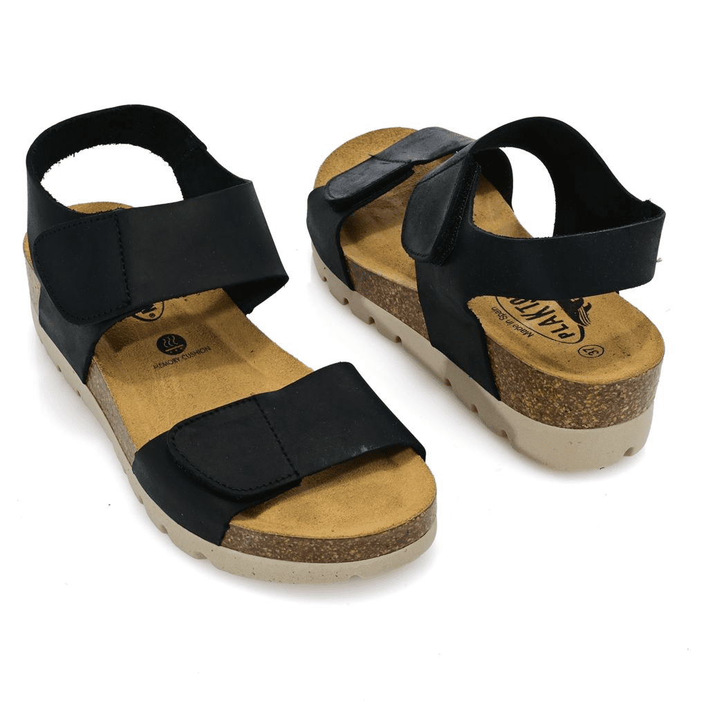 S474371-00003-13404 Plakton Compi Leather Wedge Sandals - Image 1