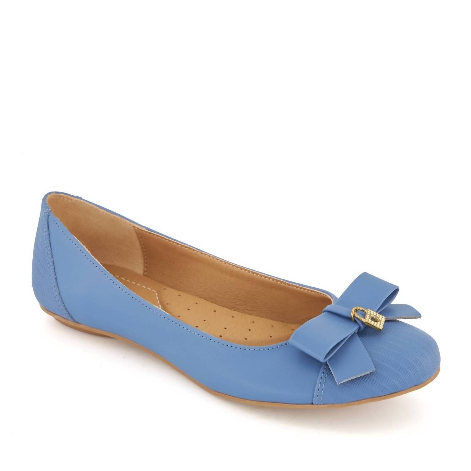 aff8cc5c-878c-4c89-8ba8-5fdb8813cf50-upscale_15k-1500x1500-70 Andrea - Women's Ballerinas With Bow and Golden Lock Charm Flats - Image 1