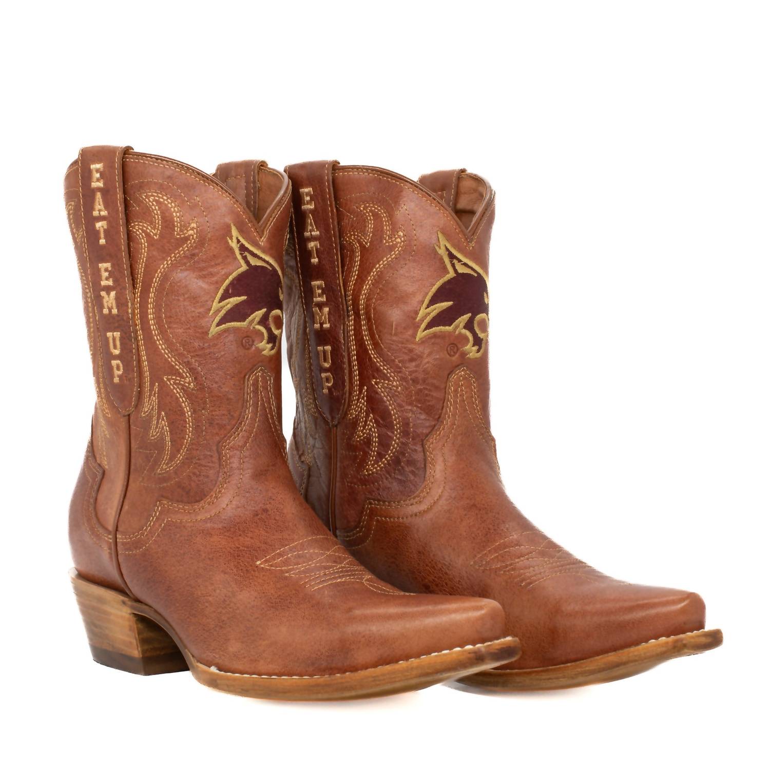 b2507ac9-d073-493c-86af-34989e861cbe-upscale_15k-1500x1500-70 Gameday Boots - Women's Shorty Western Texas State University Boots - Image 1