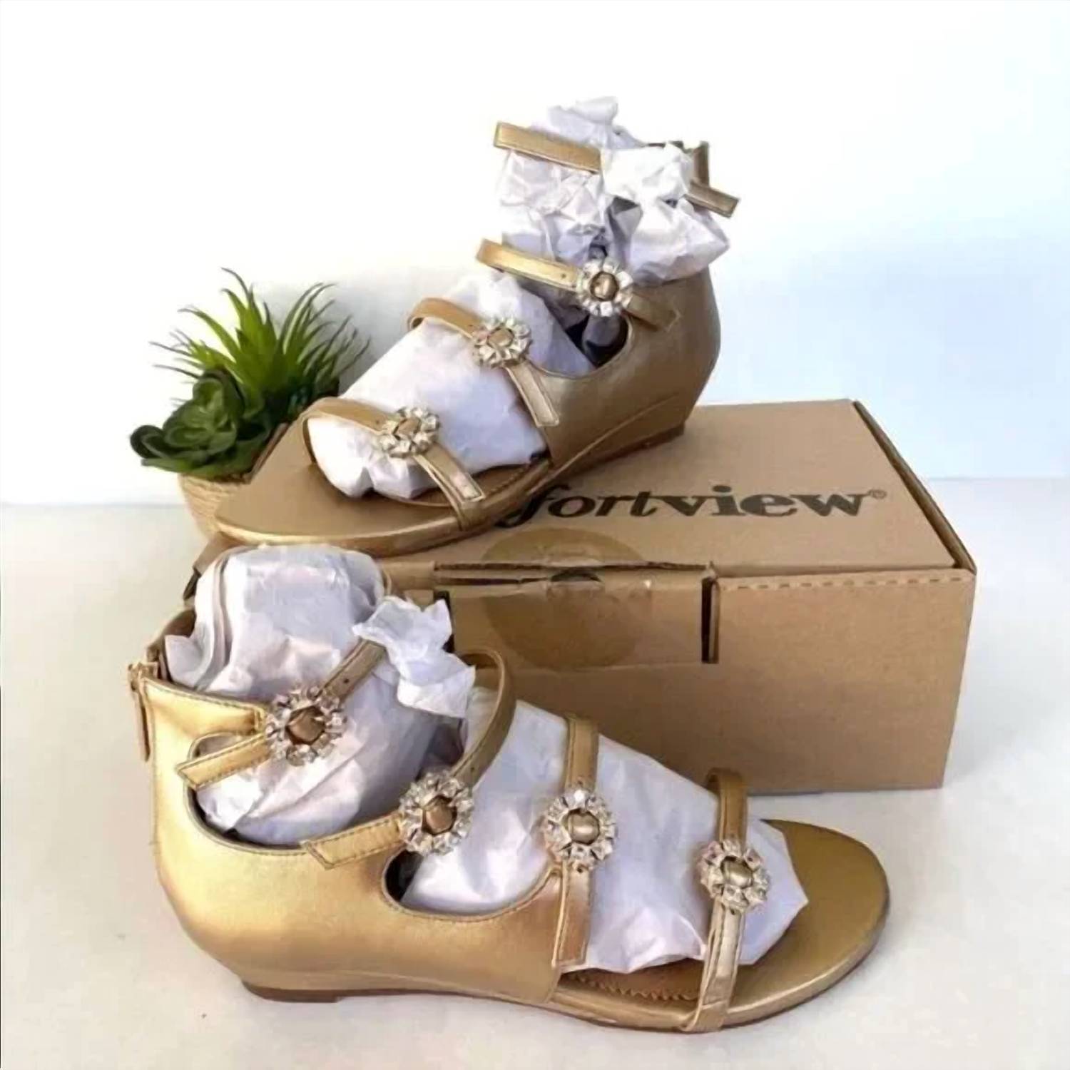 e2d26f6e-cfac-46a2-b9be-a607df767235-upscale_15k-1500x1500-70 Comfortview - Women Strappy Embellished Sandals - Image 1