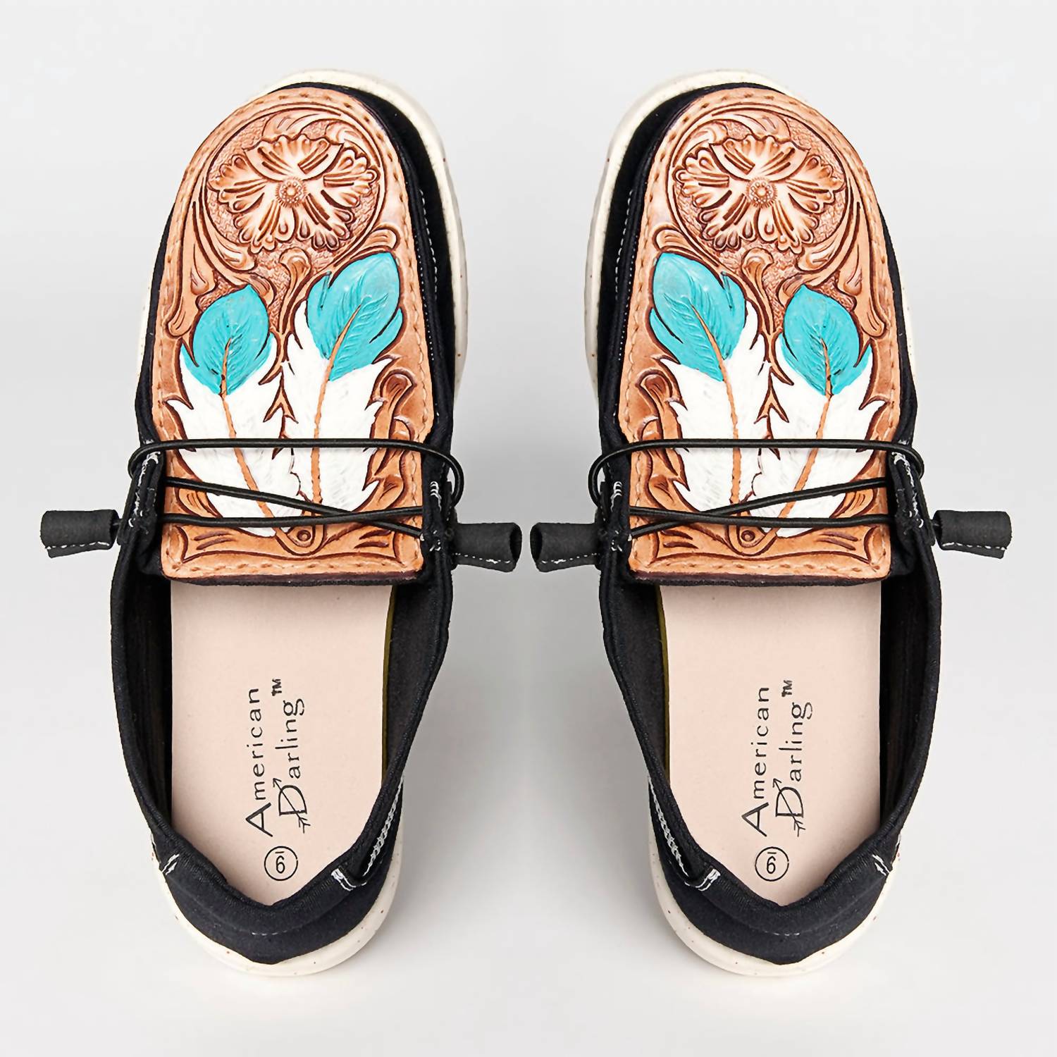 e9e91443-7a96-45d8-8b6a-6aab3a6efde4-upscale_15k-1500x1500-70 American Darling - Women's Hand Tooled Genuine Leather Slip-on Shoe - Image 1