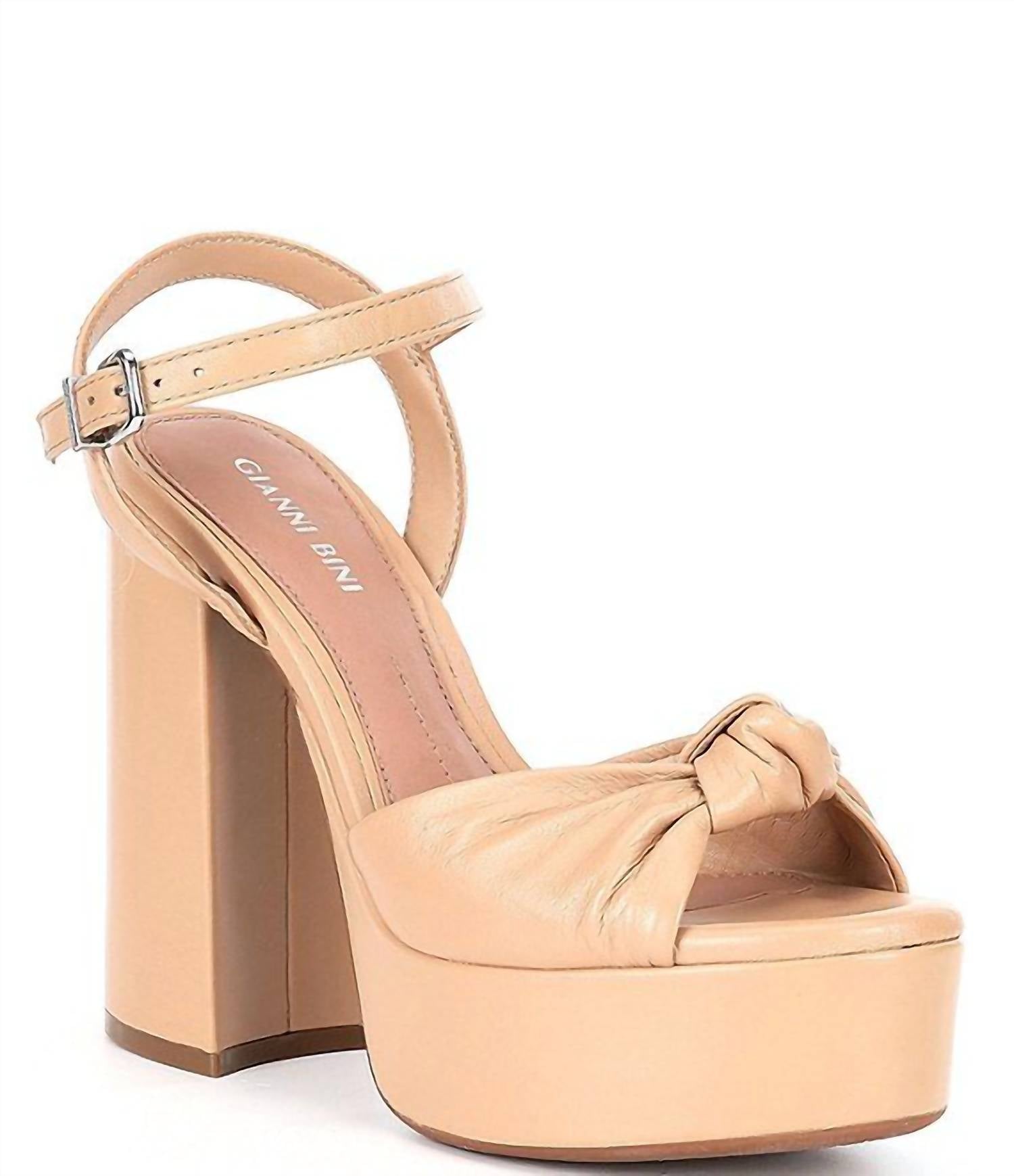 eecfcaf5-1c2c-4ddd-a9f8-7d98c46c7a70-upscale_15k-1500x1500-70 Gianni Bini - Women's Hartliye Leather Knot Ankle Strap Platform Sandals - Image 1