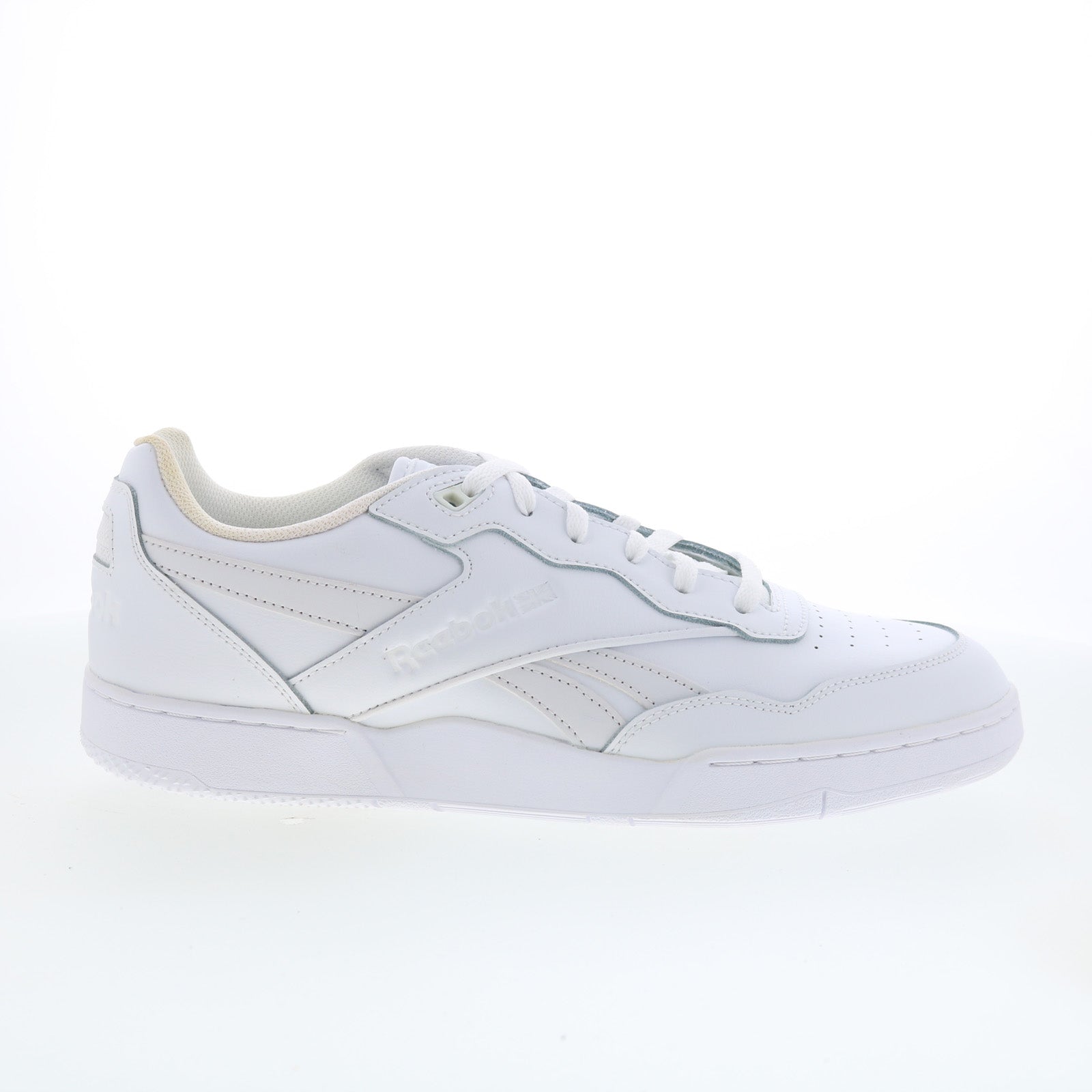 100033737_bb_4000_ii_ftwwht_purgy3_ftww_01_a858df4d-1cd6-46de-9726-82934776493e Reebok BB 4000 II Mens White Leather Lace Up Lifestyle Sneakers Shoes - Image 1