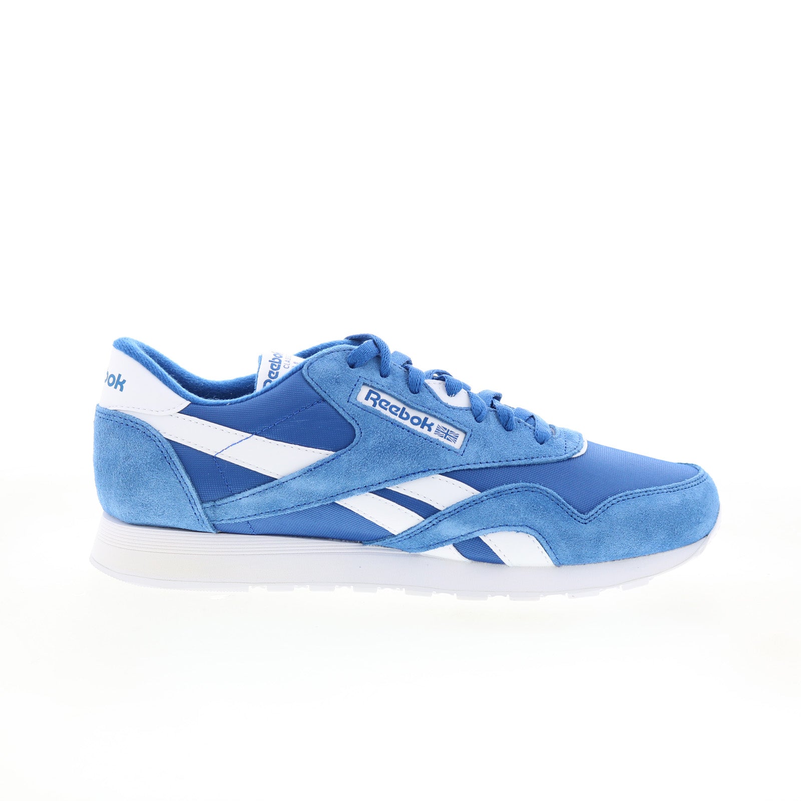100073852_classic_nylon_vecblu_ftwwht_vecb_01_55369e5a-e9d5-418f-8493-3d921e68fdcf Reebok Classic Nylon Mens Blue Suede Lace Up Lifestyle Sneakers Shoes - Image 1