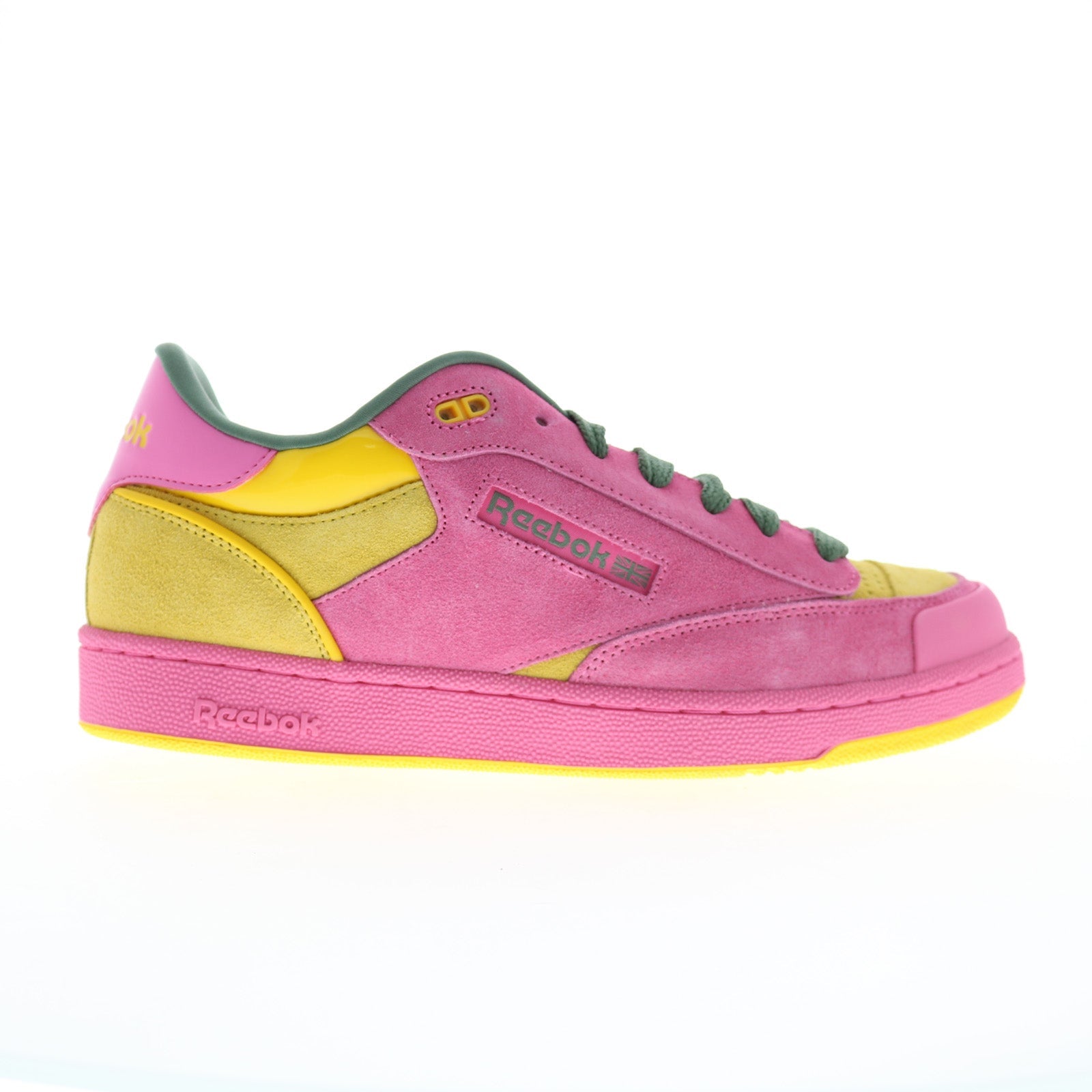 100074246_trupnk_alwyel_clay_01_e4b8132e-bf01-48c9-b660-4c990721b899 Reebok Club C Bulc Mens Pink Suede Lace Up Lifestyle Sneakers Shoes - Image 1
