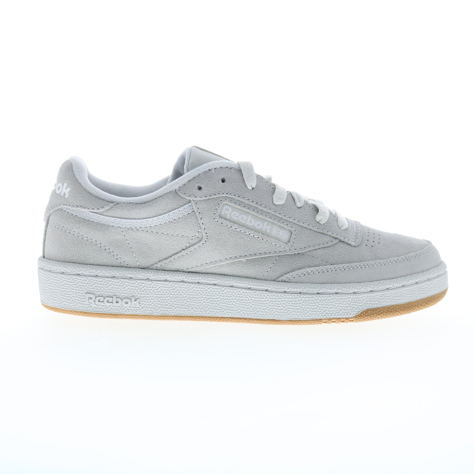 100074450_pugry2_ftwwht_rbkl_01_389994a9-3487-4764-92c2-23e858774899 Reebok Club C 85 Mens Gray Suede Lace Up Lifestyle Sneakers Shoes - Image 1