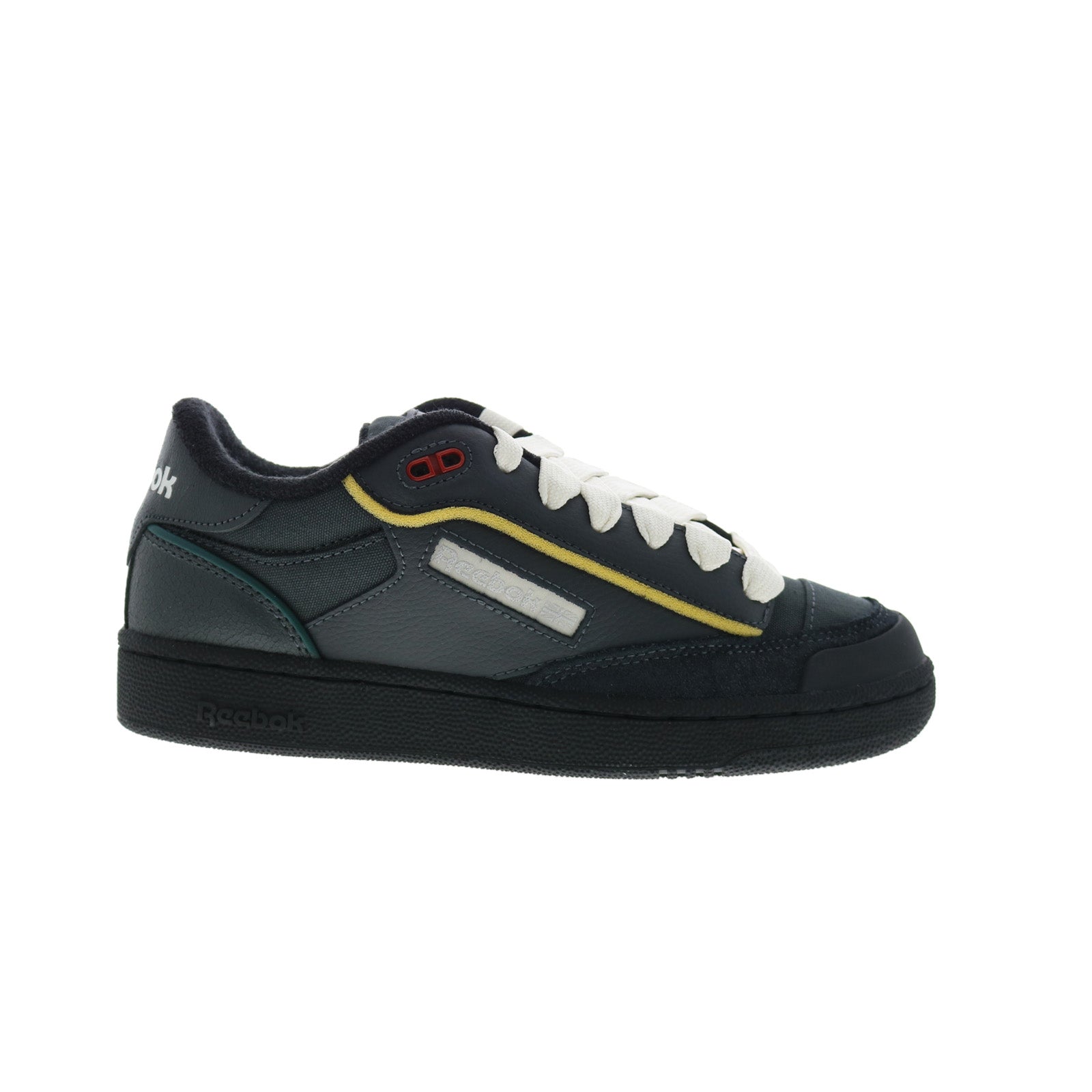 100201146_grey6_grey6_black_reshoot_01 Reebok Club C Bulc Mens Gray Leather Lace Up Lifestyle Sneakers Shoes - Image 1