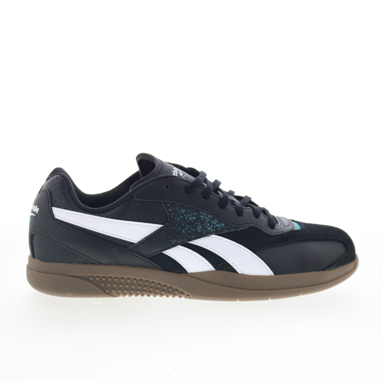 100202328_hammer_street_black_white_gum_01_b9424aff-96aa-4bf8-9876-85b35f078cf9 Reebok Hammer Street Mens Black Leather Lace Up Lifestyle Sneakers Shoes - Image 1
