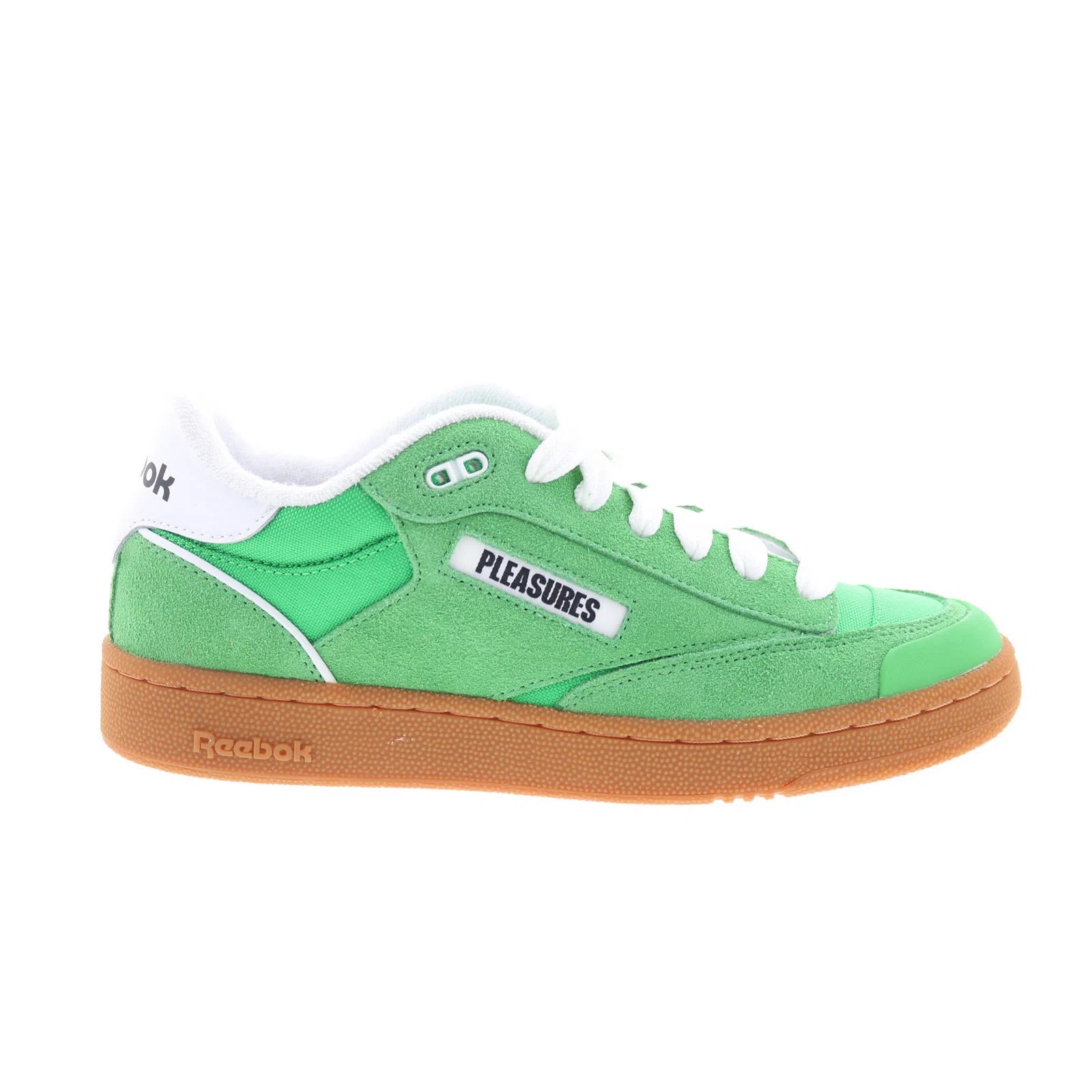 100206744_spgn_rwgn_wht_rbgm_reshoot_01 Reebok Club C Bulc Pleasures Mens Green Suede Lifestyle Sneakers Shoes - Image 1
