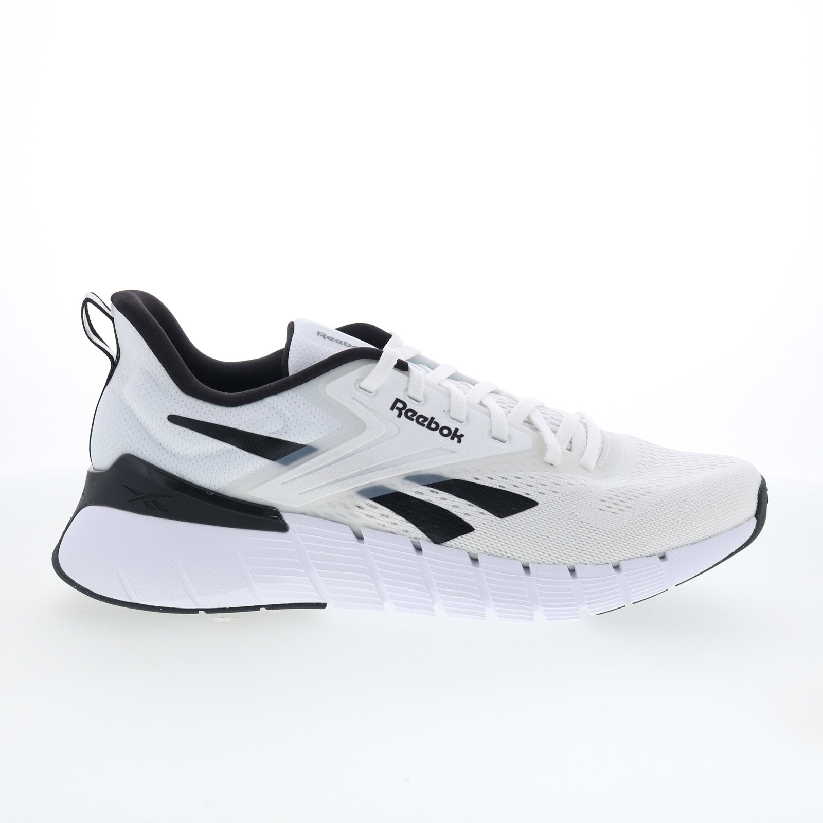 100208631_nano_gym_white_black_01_4817488a-e51a-449c-82e3-4c039ac4cf03 Reebok Nano Gym Mens White Mesh Lace Up Cross Training Athletic Shoes - Image 1