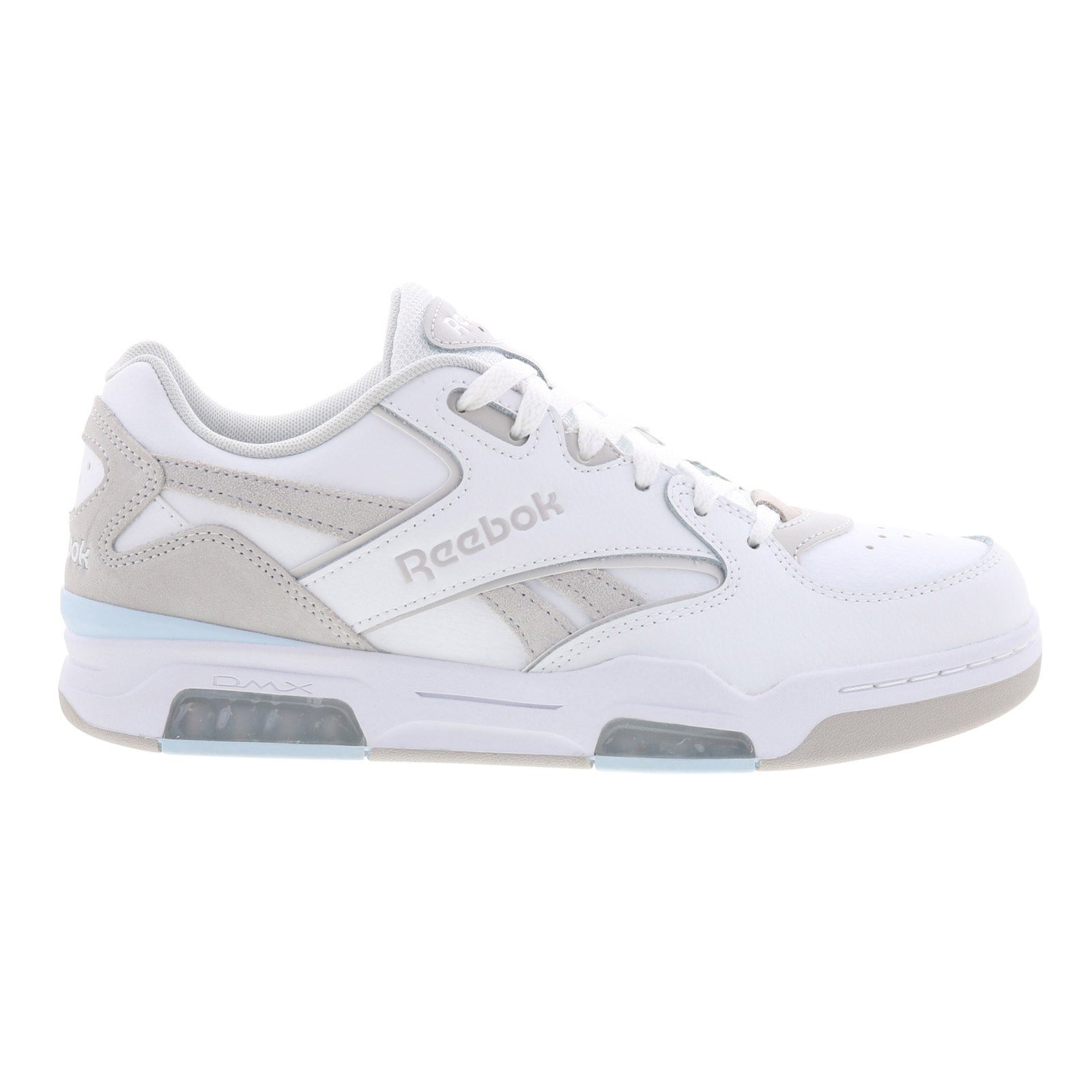 100209133_bb_4500_dmx_white_grey_blue_reshoot_01 Reebok BB 4500 DMX Mens White Leather Lace Up Lifestyle Sneakers Shoes - Image 1
