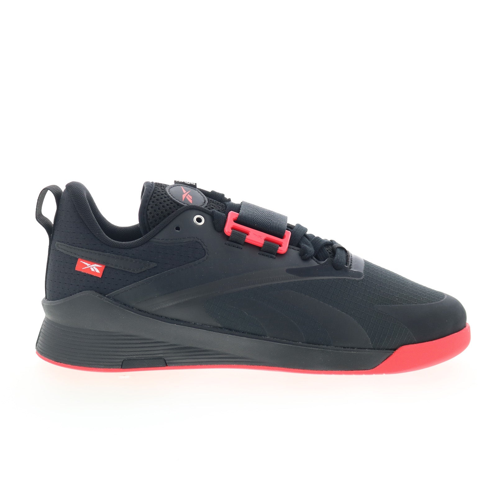 100210225_lifter_pr_iii_black_red_01_f7316938-d20a-4bad-b89c-f009c25679cb Reebok Lifter PR III Mens Black Mesh Lace Up Weightlifting Athletic Shoes - Image 1