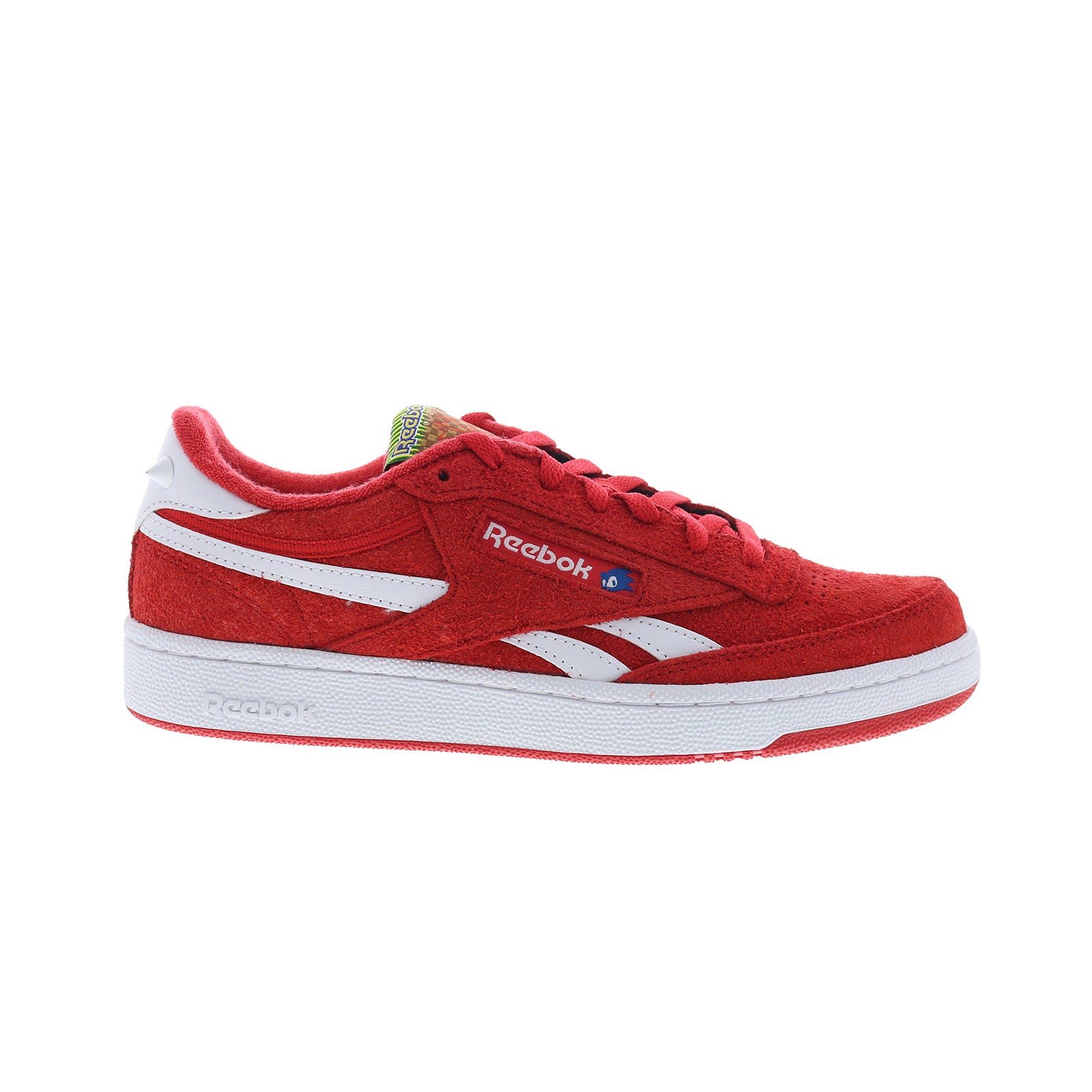 100220281_red_white_red_reshoot_01 Reebok Club C Revenge Sonic 3 Knuckles Mens Red Lifestyle Sneakers Shoes - Image 1
