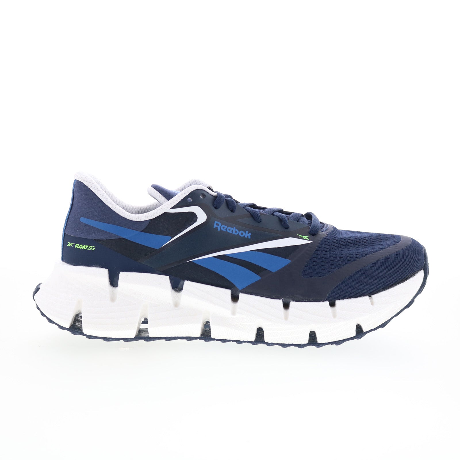 100226343_floatzig_1_navy_blue_white_01_a09f0cb7-a00a-4a31-a464-119b8bb3a588 Reebok Floatzig 1 Mens Blue Mesh Lace Up Athletic Running Shoes - Image 1